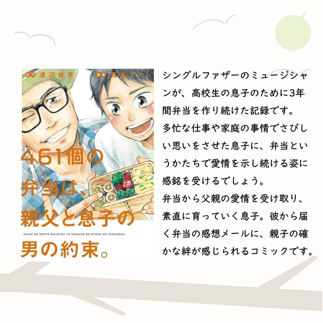 ハイブリッド型総合書店hontoさんのインスタグラム写真 - (ハイブリッド型総合書店hontoInstagram)「今日は父の日です。 こんな5冊はいかがでしょうか？  “不器用だけど温かい。父親と息子の強い絆に心打たれる本”  父親と息子の強い絆を感じられる本を集めました。一緒に釣りをしたり、弁当を作ったり、黙って見守ったり。父親の愛情表現はさまざまで時に不器用ですが、どれも息子への想いがあふれています。そんな父親に応える息子の健気さにもグッとくるでしょう。読めば心が温まり、父親に会いたくなる本がそろっています。  -----------------------------  ▽本日の5冊はこちら！  ・とんび （角川文庫） 　重松清／KADOKAWA  ・チッチと子（新潮文庫）  　石田衣良／新潮社  ・岳物語（集英社文庫） 　椎名誠／集英社  ・４６１個の弁当は、親父と息子の男の約束。（ビッグコミックス） 　原作：渡辺俊美、漫画： 荒井ママレ／小学館  ・ちちこぐさ（BLADE COMICS） 　田川ミ／マッグガーデン  -----------------------------  hontoブックツリーは、テーマで集めた数千の本の紹介で「思いがけない本との出会い」を提案します。 読みたい本の参考になれば嬉しいです。  「このテーマならこの本がおすすめだよ！」などのコメントもお待ちしています。  ◇過去の投稿はこちら @hontojp  -----------------------------  #父の日 #父 #お父さん #パパ #心に響く #心温まる #泣ける #小説 #文学 #文庫 #漫画 #まんが #コミック #本紹介 #漫画紹介 #読書 #本好きの人とつながりたい #読書好きの人とつながりたい #漫画好きの人とつながりたい #ブックツリー #本との出会い #漫画との出会い #次に読む #honto」6月18日 9時30分 - hontojp