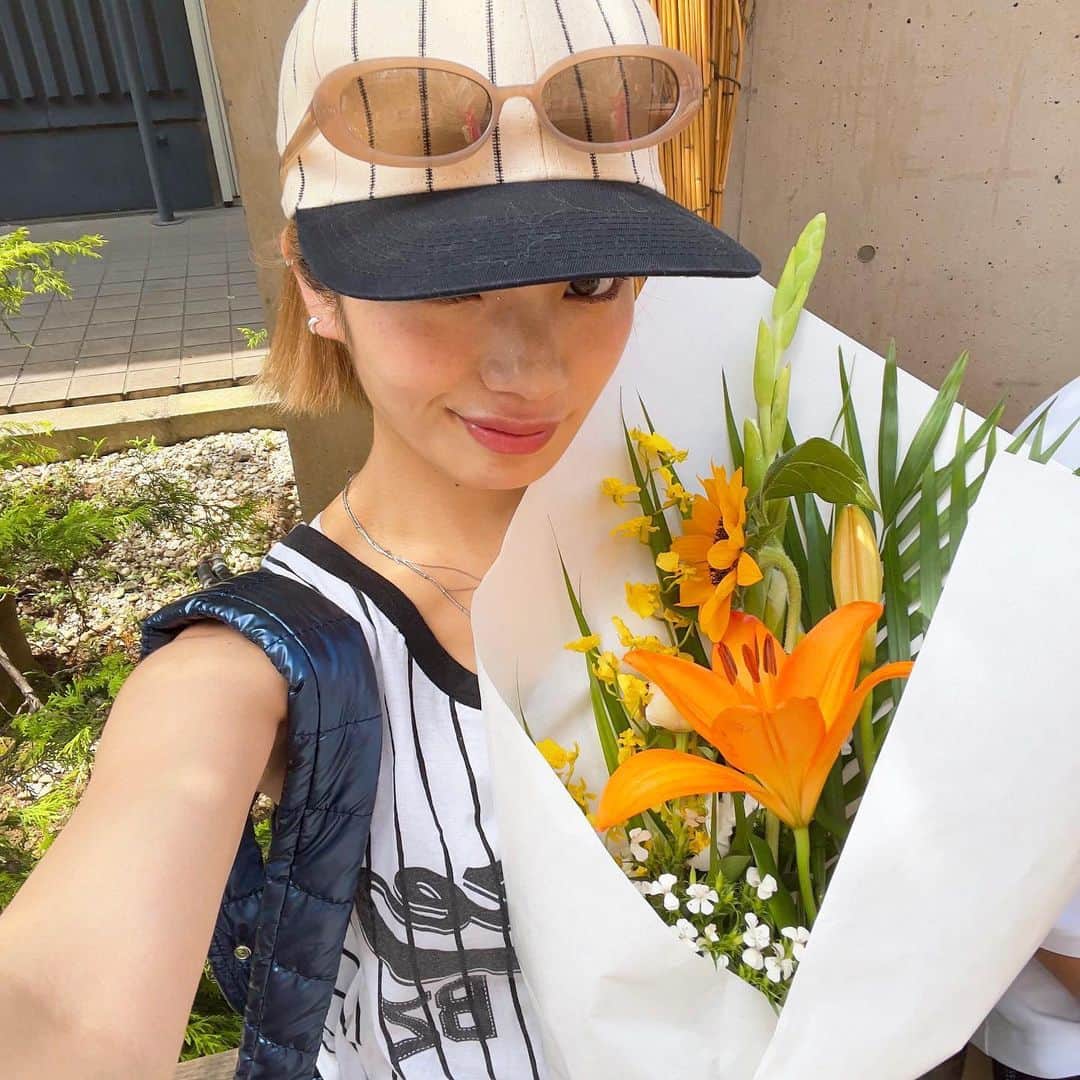 矢部ユウナのインスタグラム：「🥵☀️🌻🌽　ぽんちゃん毛は安定に🤣🧢」