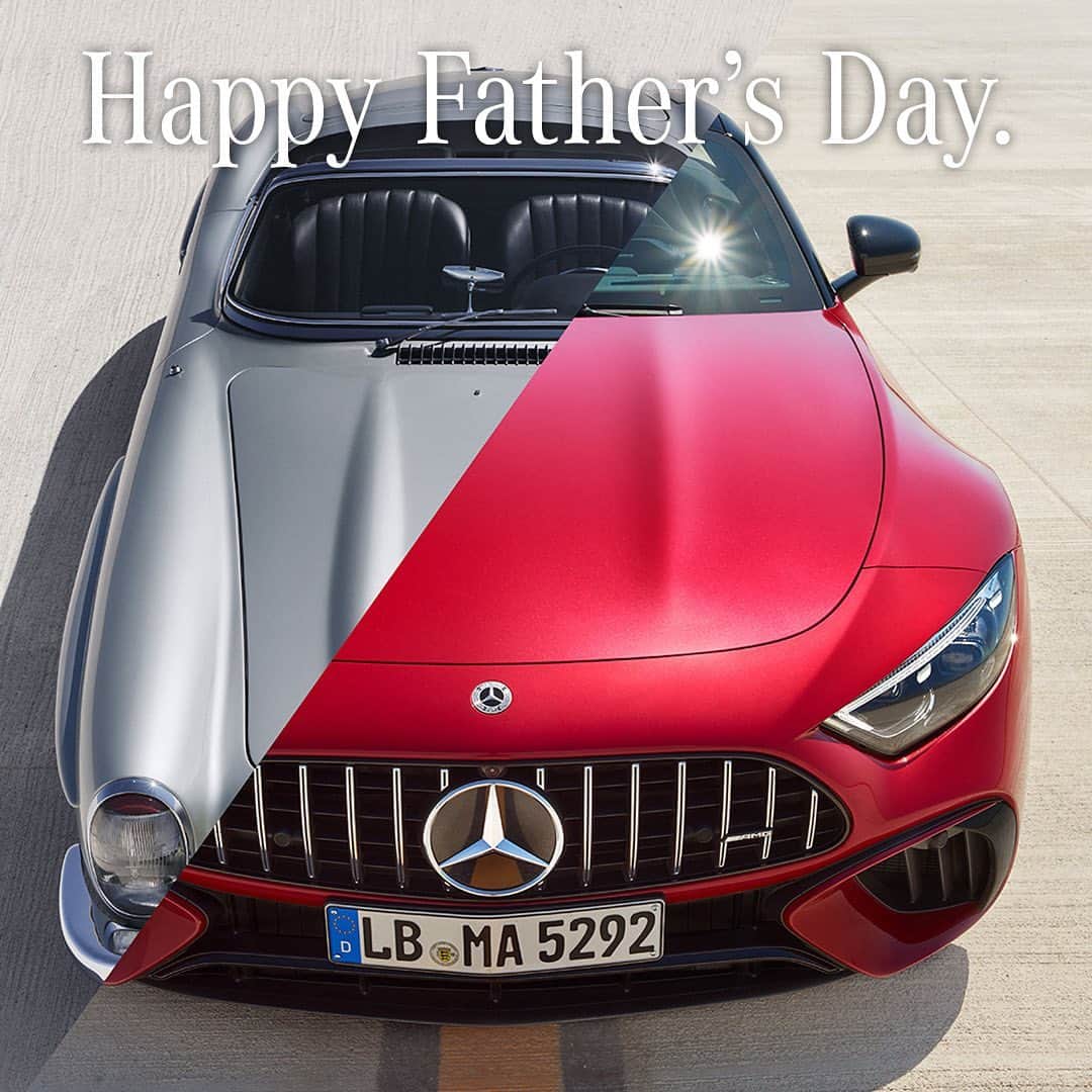 メルセデスベンツのインスタグラム：「Happy Father‘s Day. 父から子に未来を託してー  SLの詳細はストーリーズをチェック。  #MercedesBenz #mercedesbenzjapan #MBCars #メルセデス #ベンツ #父の日  ※画像は日本仕様とは異なります。」