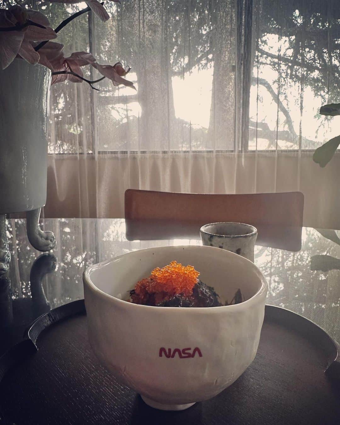 HiRAO INCのインスタグラム：「. ほかほかごはんに とびっこ 自家製もろみ醤油 めんつゆにつけ置きしていた千切りの生姜 韓国海苔  混ぜて頂くだけ 塩分高めだけど、まあいっか  日曜日 サイコーだー！」