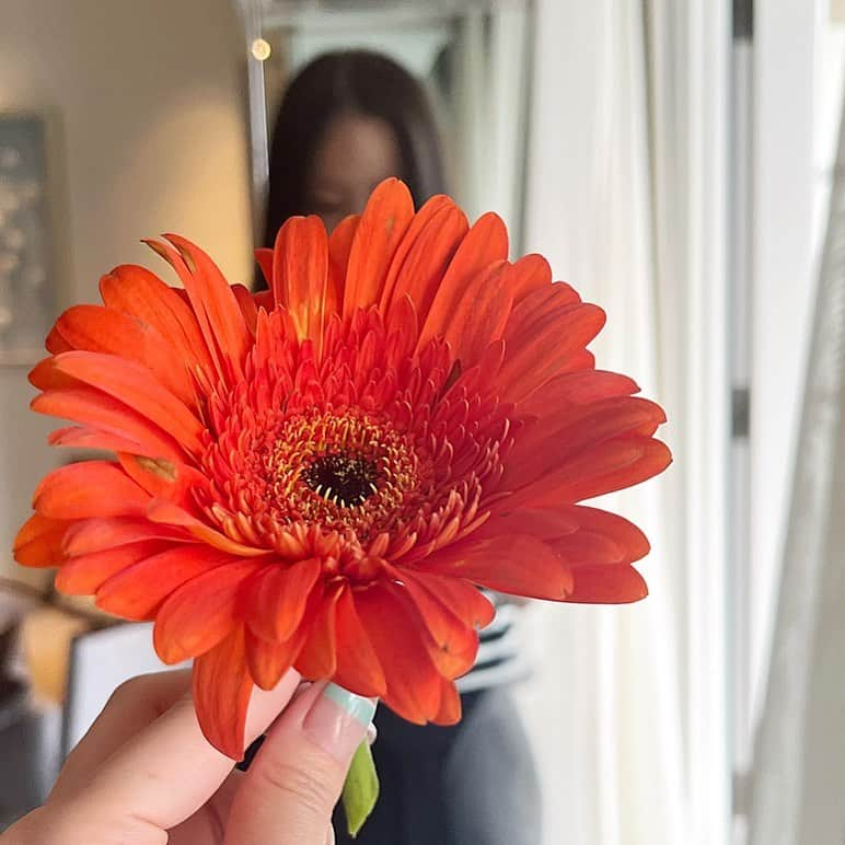 池上紗理依のインスタグラム：「🌼 鏡に写ってるのは私です あなたの好きなお花はなんですか?🌷」