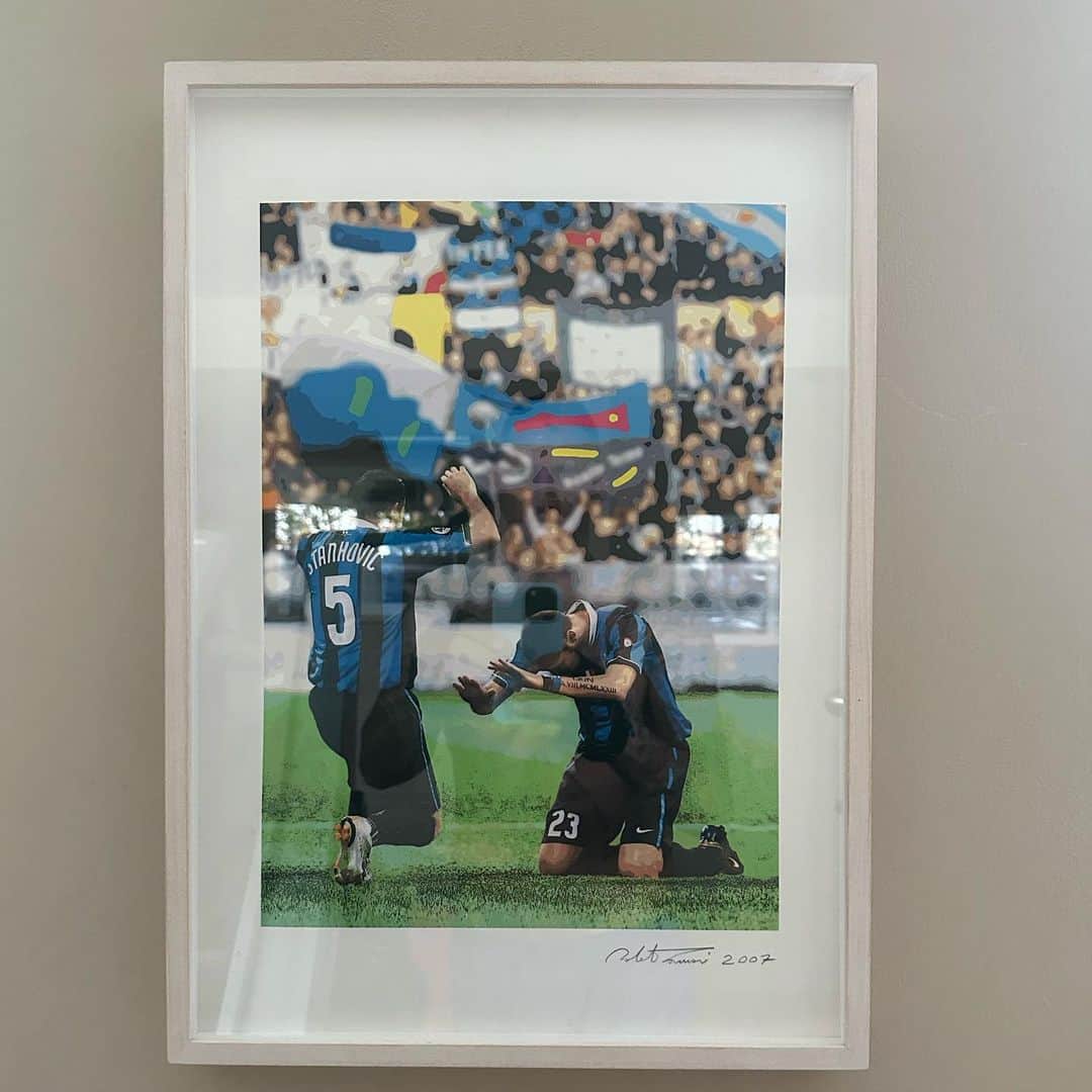マルコ・マテラッツィのインスタグラム：「IL DRAGO🐉 @dejanstankovic  @inter 🖤💙 #memories」