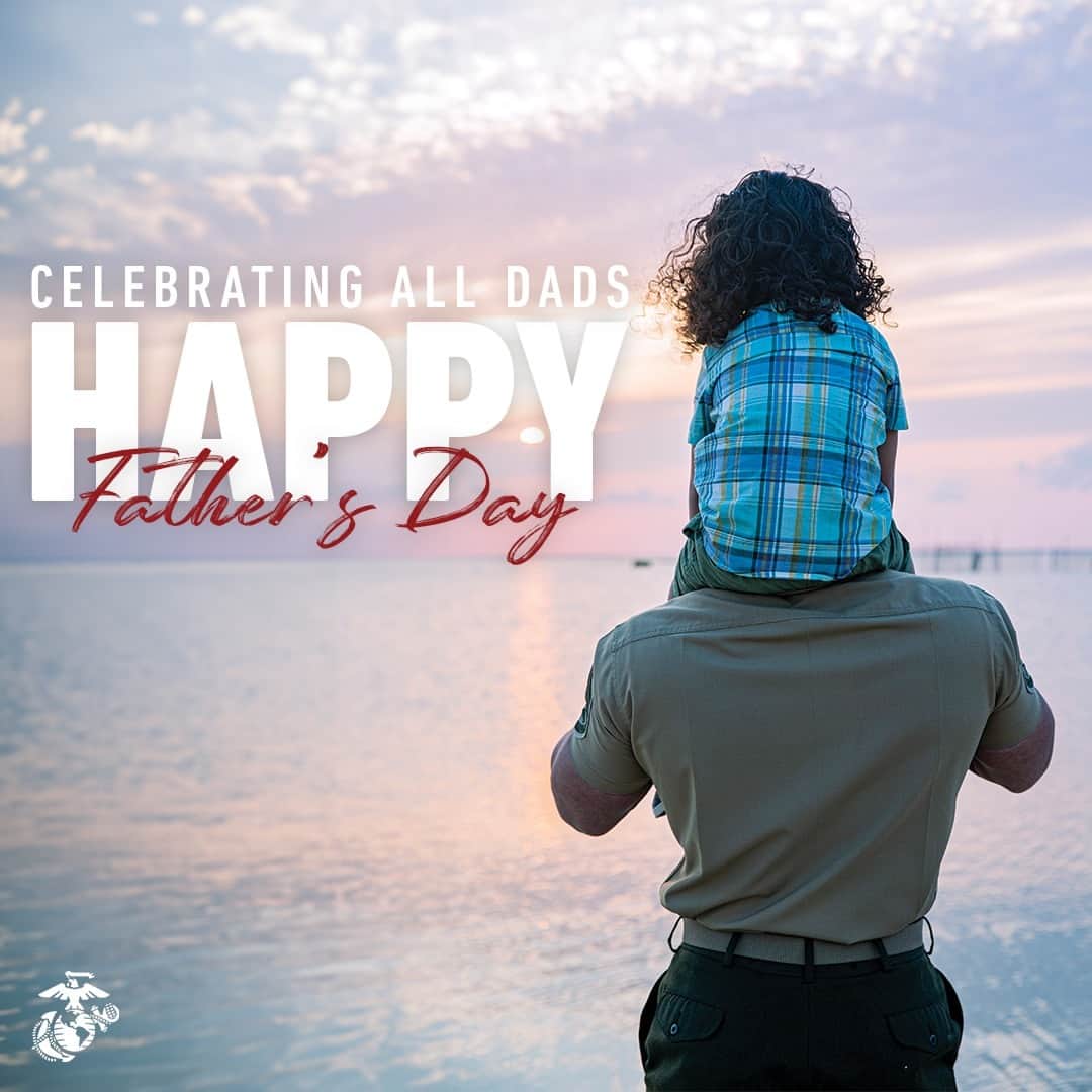 アメリカ海兵隊のインスタグラム：「Happy Father's Day!   Today, we celebrate the strength, love and dedication of all fathers, but especially fathers of Marines and the fathers who stand in our ranks, both past and present.   Thank you for all you do!   #USMCValues #FathersDay」