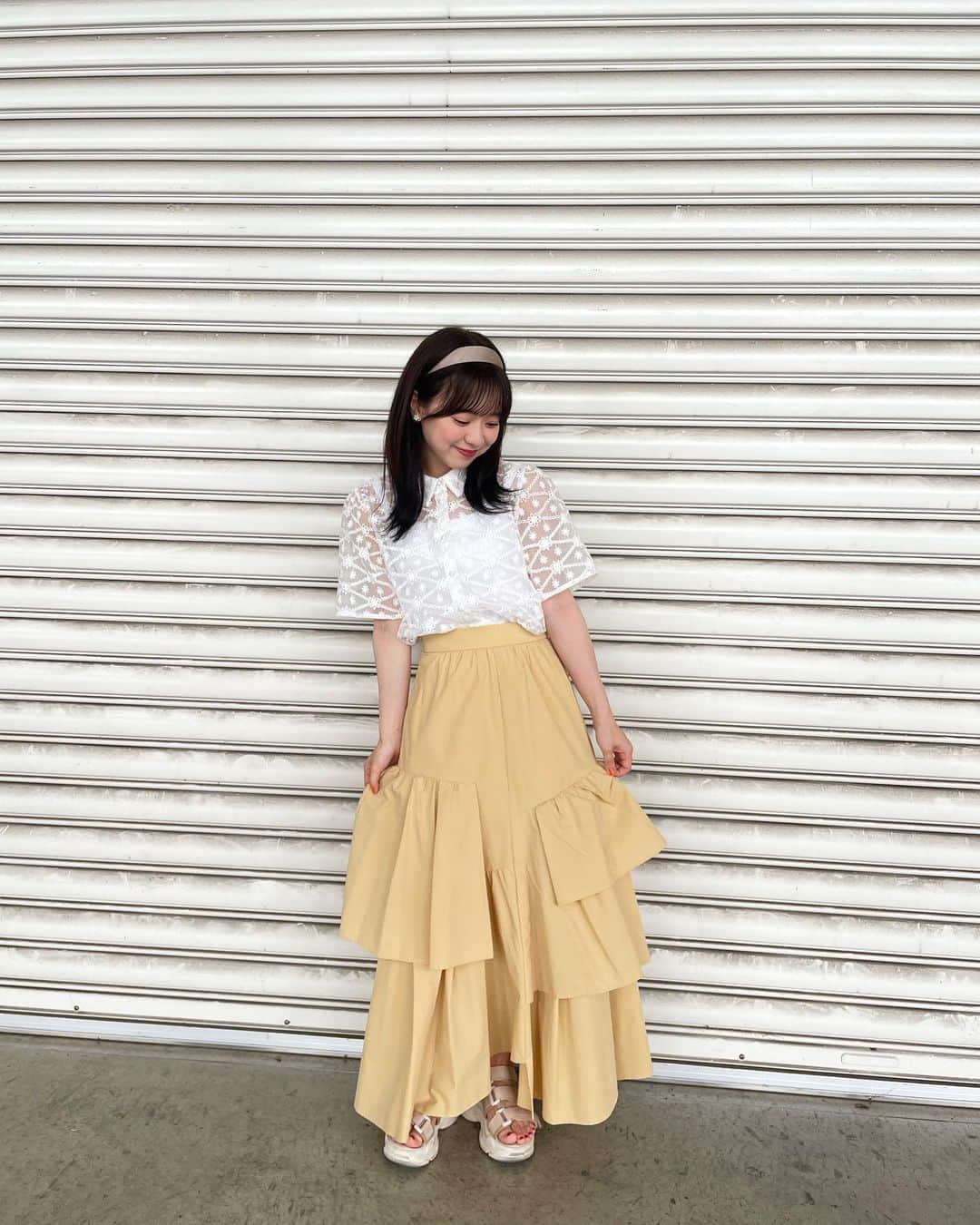 倉野尾成美さんのインスタグラム写真 - (倉野尾成美Instagram)「黄色のスカートお気に入り☺️🌼 今日の私です！」6月18日 22時24分 - noochan_1108