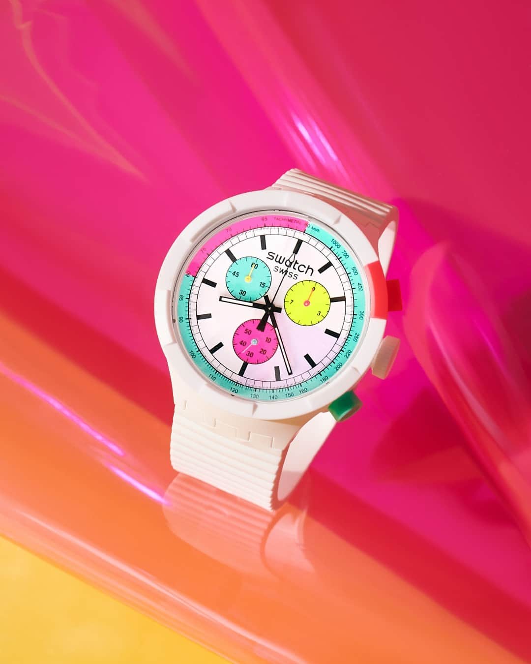 Swatchのインスタグラム：「Enter a world of stunning electric hues ⚡ #SwatchNEON」