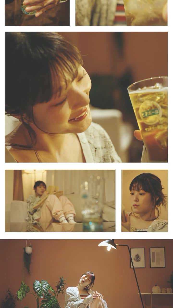 おかもとえみのインスタグラム：「『wwavess』に収録曲「生活」とサントリー　@suntory_jp 「ビアボール」が初のコラボ🎊 オリジナルで制作したMVをビアボールブランドサイトにて公開☀️ https://www.suntory.co.jp/beer/beerball/ おかもとえみ Official YouTube Channelでも見れます🙌  https://youtu.be/fn7yygI_89Q  監督・編集:高橋輝臣　@teru_813  撮影監督:村岡一誠 @issey_muraoka  撮影助手:金子芽来美 助監督:村田野乃 ヘアメイク:クジメグミ @megumikuji_luckhair  スタイリスト:杉本知香 @chikasugimo__  アシスタント:坂口依優 ドライバー:山之内優 制作会社:HOLONIX  衣装協力: @finn0424   #サントリー #ビアボール」