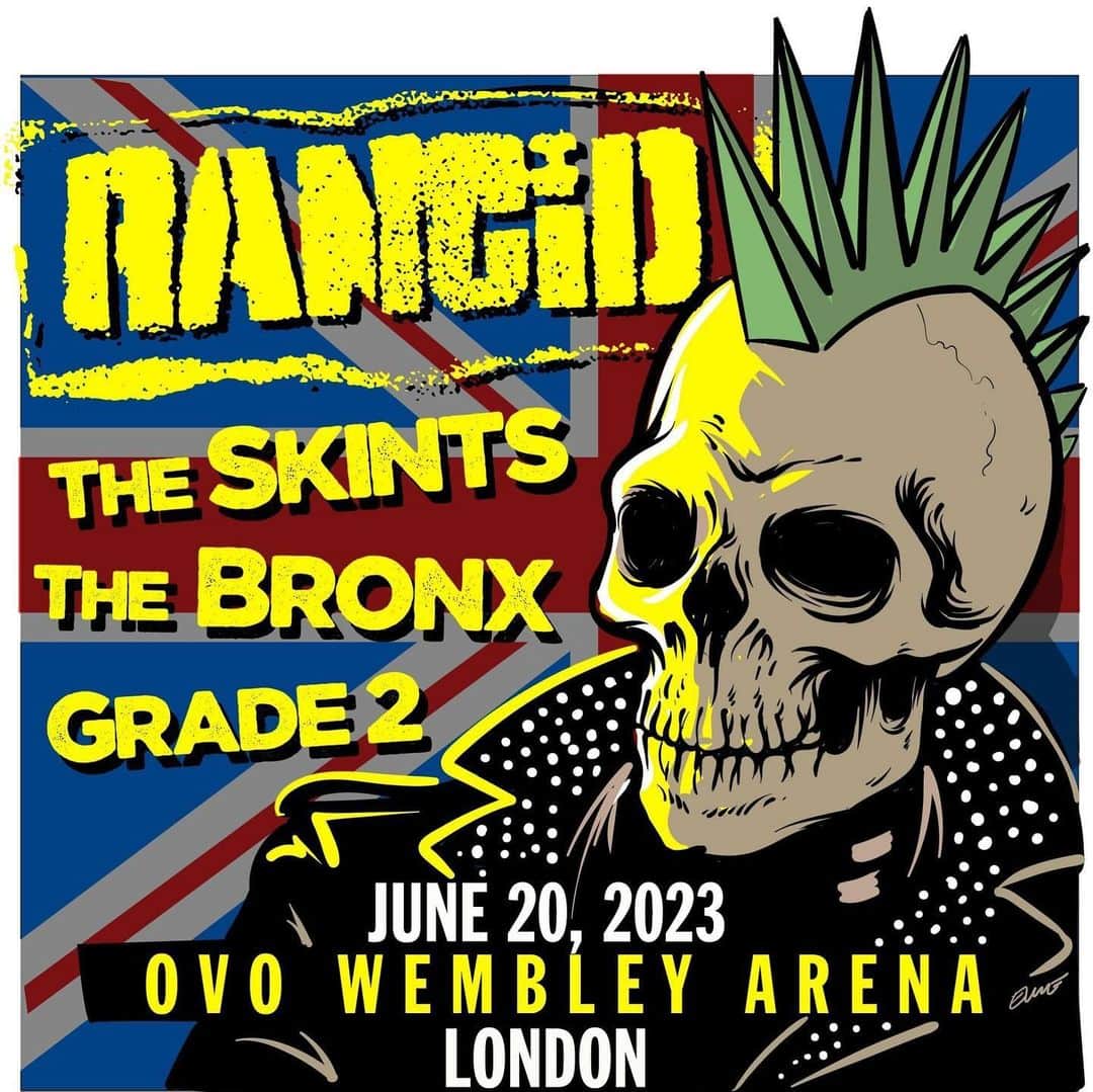 Rancidさんのインスタグラム写真 - (RancidInstagram)「UK, we have arrived. Join us in London this Tuesday, June 20th for a special night with The Skints, The Bronx, and Grade 2. Ticket link in our bio. See ya in the pit! 👊」6月19日 16時05分 - rancid