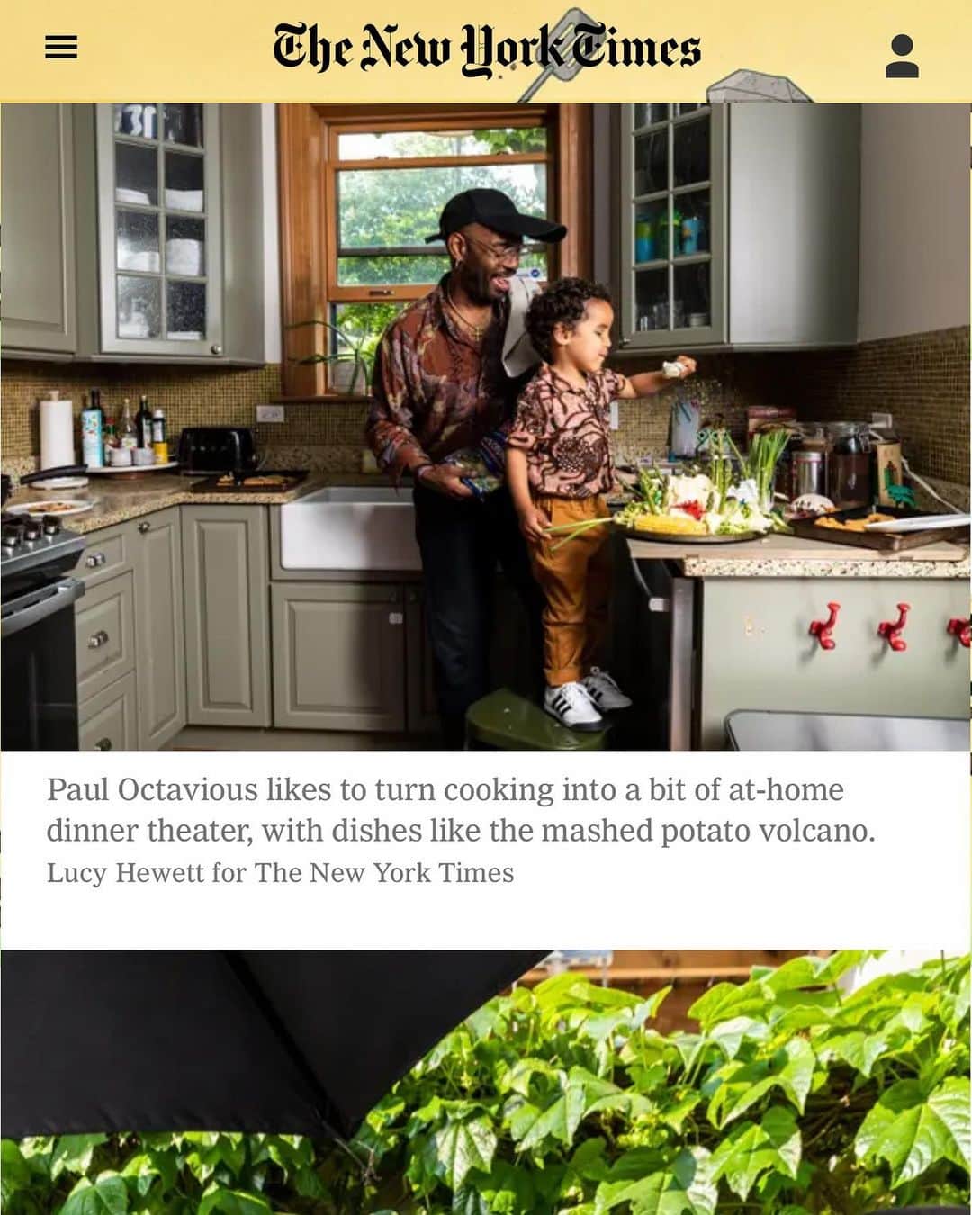 Paul Octaviousさんのインスタグラム写真 - (Paul OctaviousInstagram)「In a surreal move, Seb and I were featured in the @nytimes for our theatrical cooking abilities of Mash Potato Volcano with a side of mushroom gravy lava 😍❤️   I love being a gay/queer parental with Sebs mommas @juliepurpura @drepurps. It’s been one of the  moments life made alittle more sense with him around!  Thanks to @lucyhewett for capturing this beautiful moment and being featured in the times! Also thanks to JJ Goode for including us.   #fathersday #nytimes」6月19日 8時10分 - pauloctavious