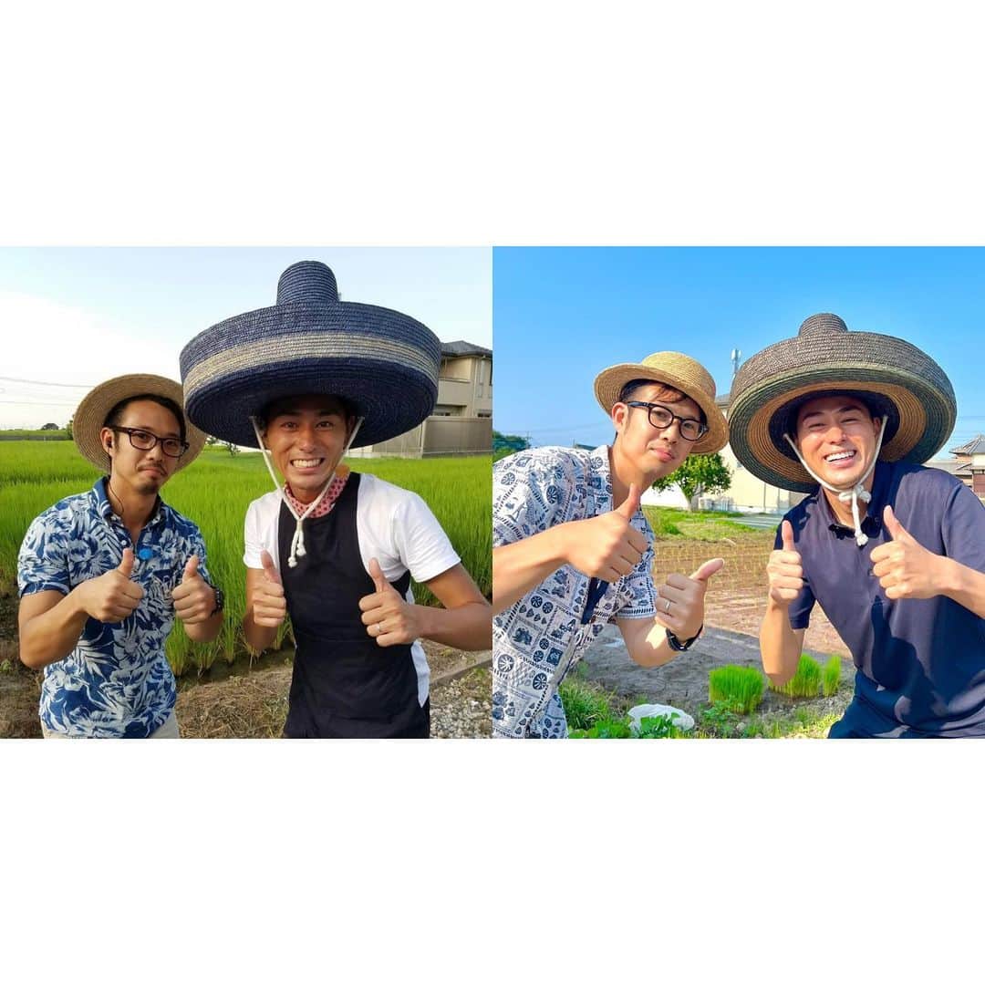 木村拓也さんのインスタグラム写真 - (木村拓也Instagram)「. 【7年ぶりの再会】 本日中継した田中帽子店は7年ぶり。  2016年8月5日に生中継させていただきました。みんなのニュース「木村拓也の上を向いて歩こう」の夏キャラバンでお世話になりました。  今回はイット！アクティブ中継で麦わら帽子製造の裏をご紹介しました。  左に写っていらっしゃる6代目田中さんは同い年。変わらず素敵な方でした。同じポーズでパシャリ。  何年も毎日全国飛び回っていると、ありがたいことに現場で「昔ooに会ったことある！」「昔写真を撮ってもらった！」など、お声がけいただくこともしばしば。  月日の長さを感じるとともに、現場に足を運び続ける喜びを再認識した日になりました。  #2016年8月5日 #2023年6月19日 #田中帽子店 #麦わら帽子 #7年間でだいぶ表情が変わったような」6月19日 21時09分 - takuya.kimura0801