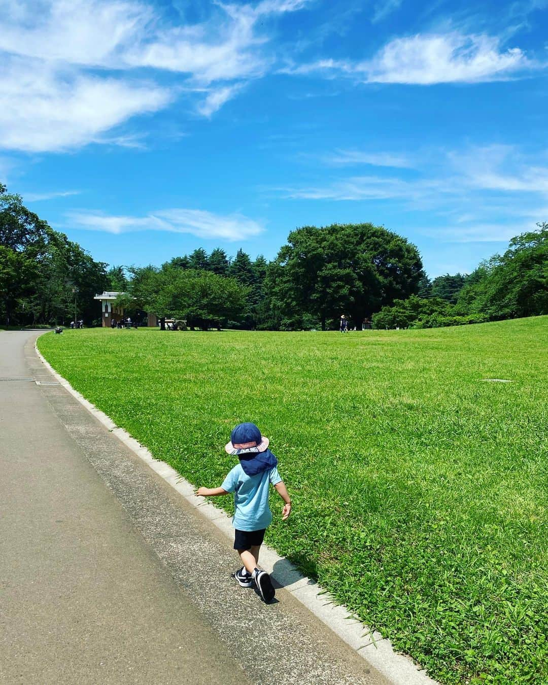 大寺かおりさんのインスタグラム写真 - (大寺かおりInstagram)「梅雨の中休み💙💚 まっすぐ歩いてくれない息子とたくさん廻り道して 歩いて行った先に広い芝生広場がありました☺️ (行きはいいけど帰りも廻り道はしんどいよ😇) . #にしても暑かった #1y5m #男の子ママ #抱っこもベビーカーも嫌がり #歩きたいお年頃 #たくさん遊んで #びしょ濡れ #いつも着替え必須 #帰り道 #車で爆睡」6月19日 20時21分 - kaori_ootera