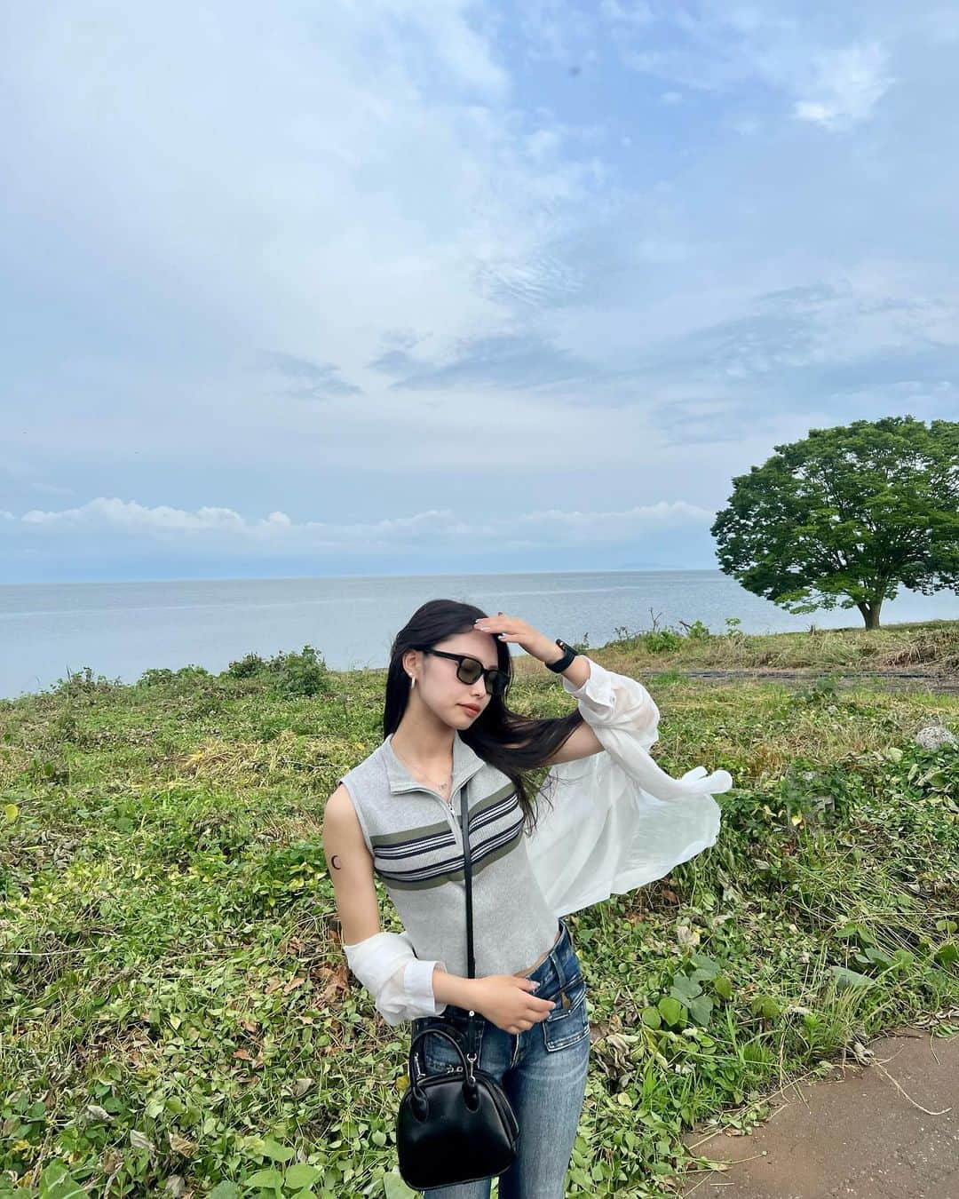 川西莉子のインスタグラム：「一足早く夏感じてきた🥹💖 ⠀ ⠀ #琵琶湖  #05 #fyp #일본」