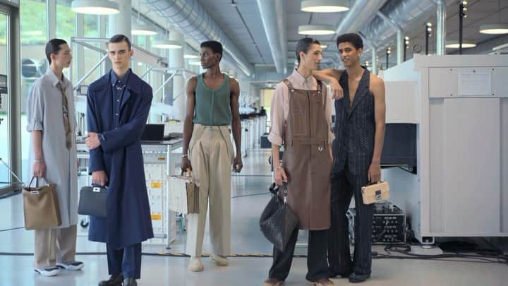 Fendiのインスタグラム：「Behind the scenes of the #FendiSS24 fashion show at Fendi Factory.   Artistic Director of Accessories and Menswear: @silviaventurinifendi​ Artistic Director of Jewelry: @delfinadelettrez ​ ​ Concept and Direction: @nicovascellari ​ Music: @nicovascellari and @roccorampino」