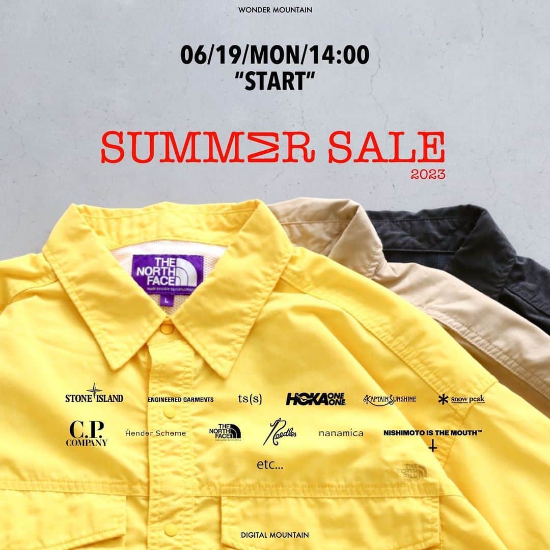 のインスタグラム：「【#2023_SUMMER_SALE】 人気アイテムが最大40%OFFでご購入いただける#SUMMERSALE開催です！ _ 〈online store / @digital_mountain〉 https://www.digital-mountain.net _ 【オンラインストア#DigitalMountain へのご注文】 *24時間受付 *14時までのご注文で即日発送 *1万円以上ご購入で送料無料 tel：084-973-8204 _ We can send your order overseas. Ordering procedure details can be found here. >>http://www.digital-mountain.net/html/page56.html  _ 実店舗：#WonderMountain  〒720-0043  広島県福山市船町2-23 JR 「#福山駅」より徒歩10分 #ワンダーマウンテン #japan #hiroshima #福山 #福山市 #尾道 #倉敷 #鞆の浦 近く _ WOMEN/GOODS： @hacbywondermountain _」