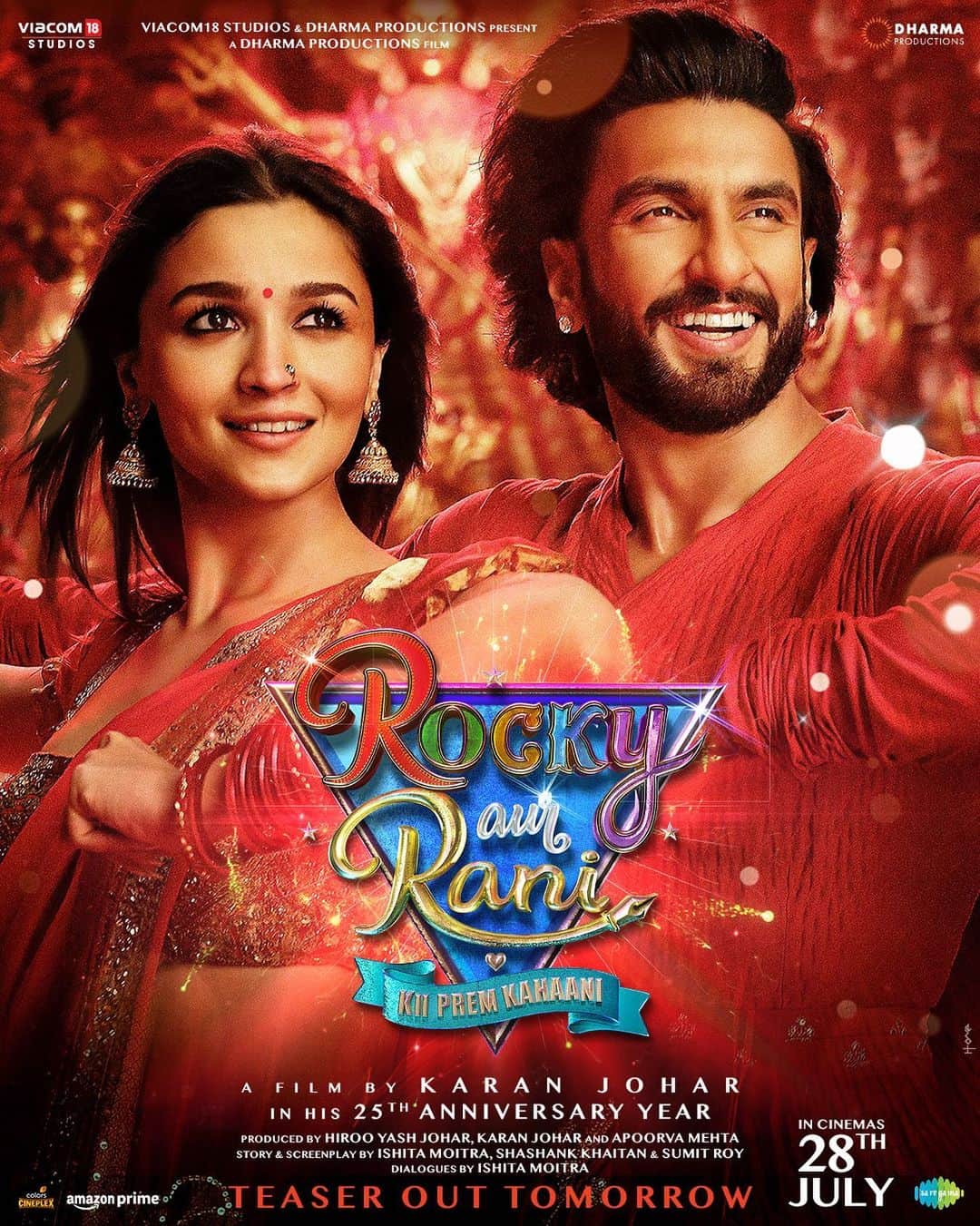 アリア・バットのインスタグラム：「#RockyAurRaniKiiPremKahaani  TEASER OUT TOMORROW ♥️」