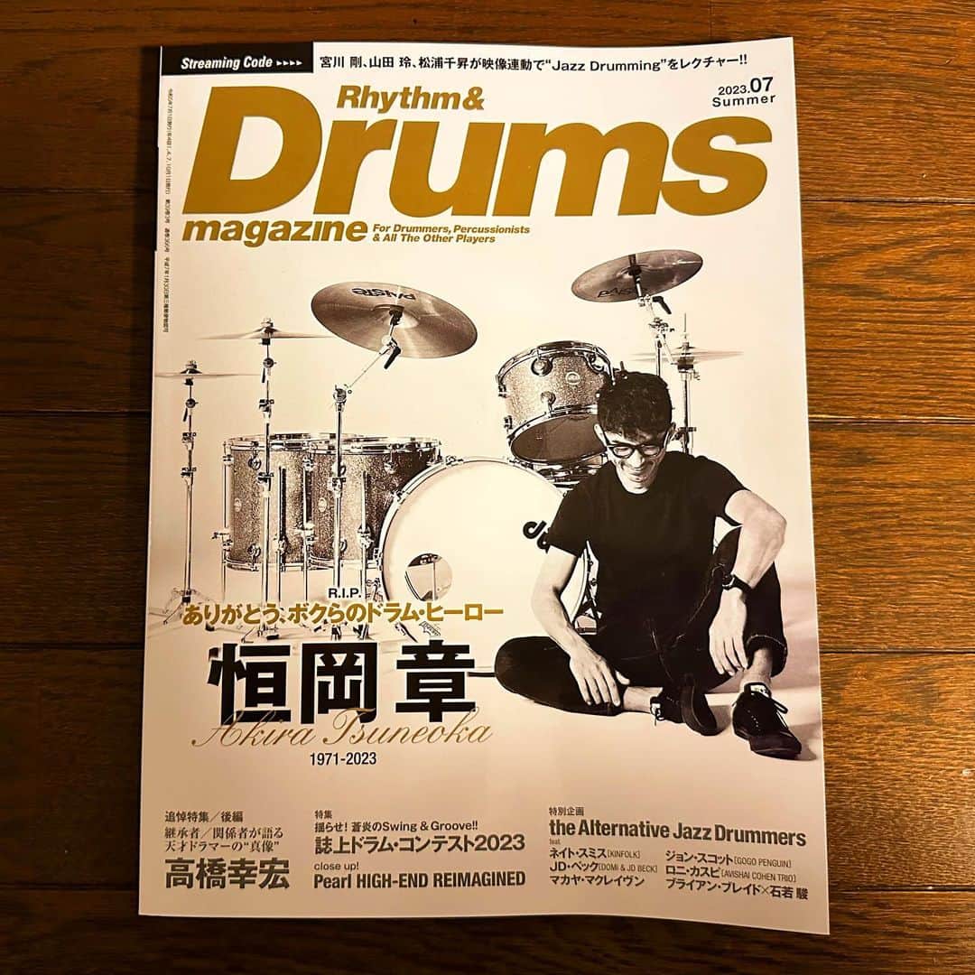 菊地哲さんのインスタグラム写真 - (菊地哲Instagram)「「Drummer's Score T-Shirt」Rhythm & Drums Magazine 2023.07 Summer！」6月19日 16時26分 - greatzupper