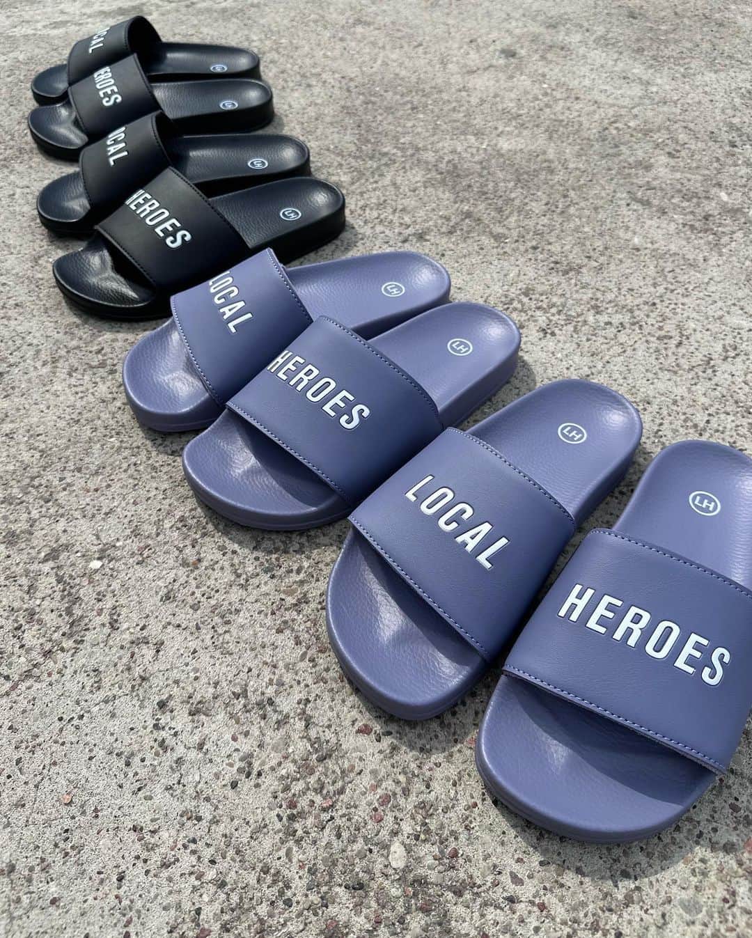 LOCAL HEROESさんのインスタグラム写真 - (LOCAL HEROESInstagram)「Your new fav slides are here! 💦   LH Slides perfectly complement any outfit. Date outfit, Pool outfit, Grocery outfit, hangover outfit, trust us.⛲️  Buy LH SLIDES at localheroesstore.com」6月19日 17時04分 - localheroes