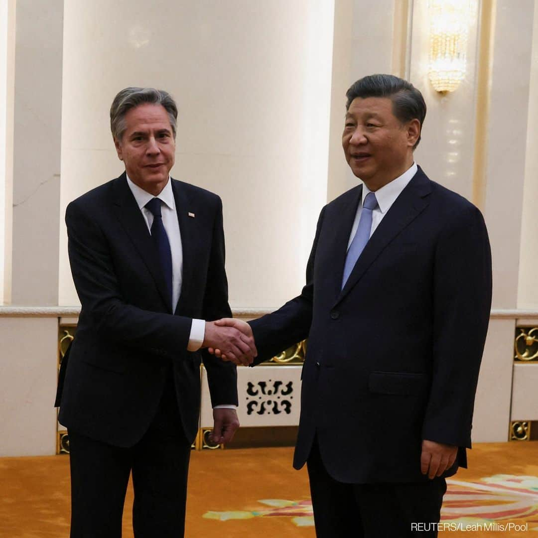 ABC Newsさんのインスタグラム写真 - (ABC NewsInstagram)「Sec. of State Antony Blinken shakes hands with Chinese Pres. Xi Jinping in the Great Hall of the People in Beijing, China. MORE AT LINK IN BIO. #NEWS #BLINKEN #XIJINPING #BEIJING #CHINA #POLITICS」6月19日 18時30分 - abcnews