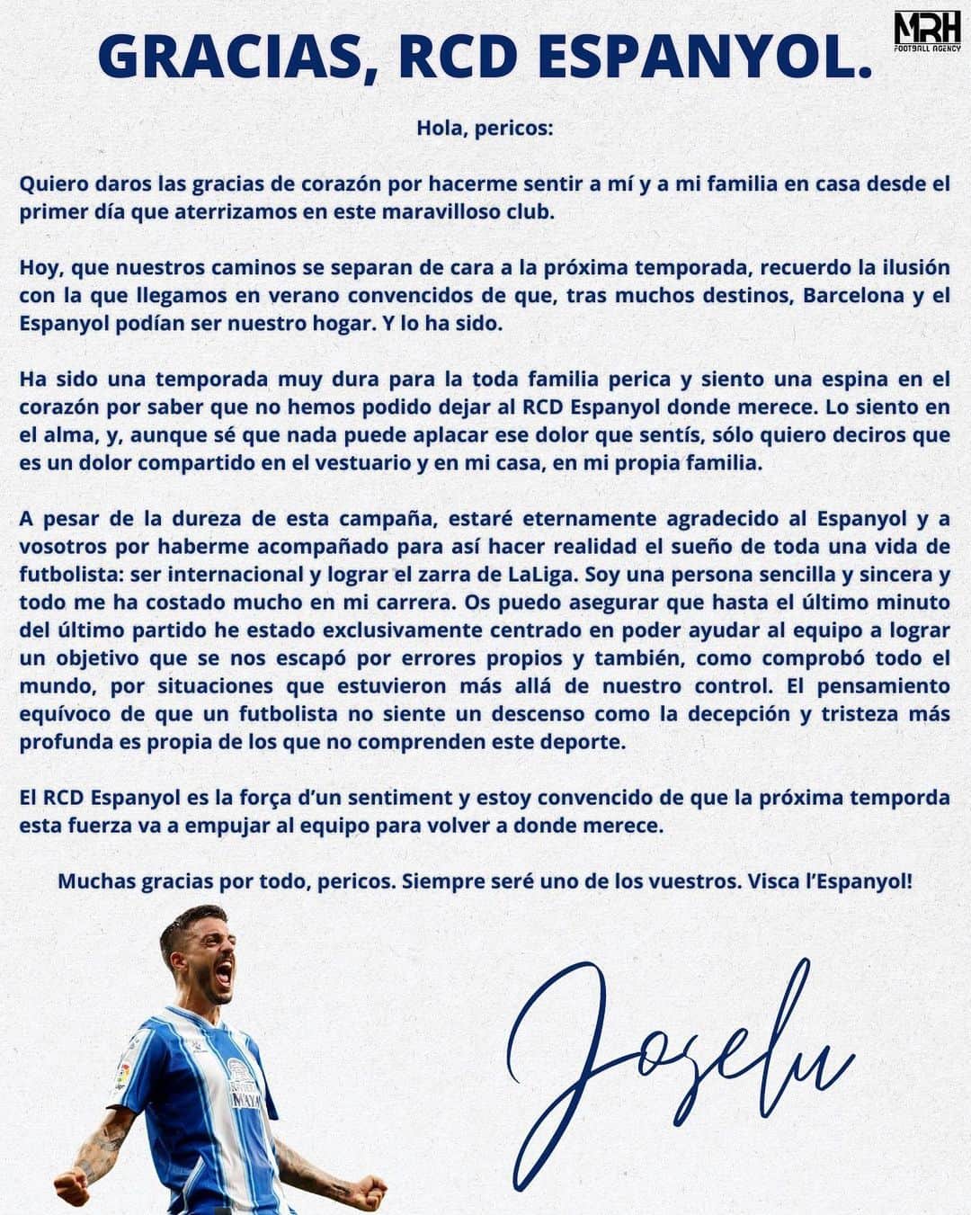 のインスタグラム：「GRACIAS PERICOS 💙🤍 @rcdespanyol」