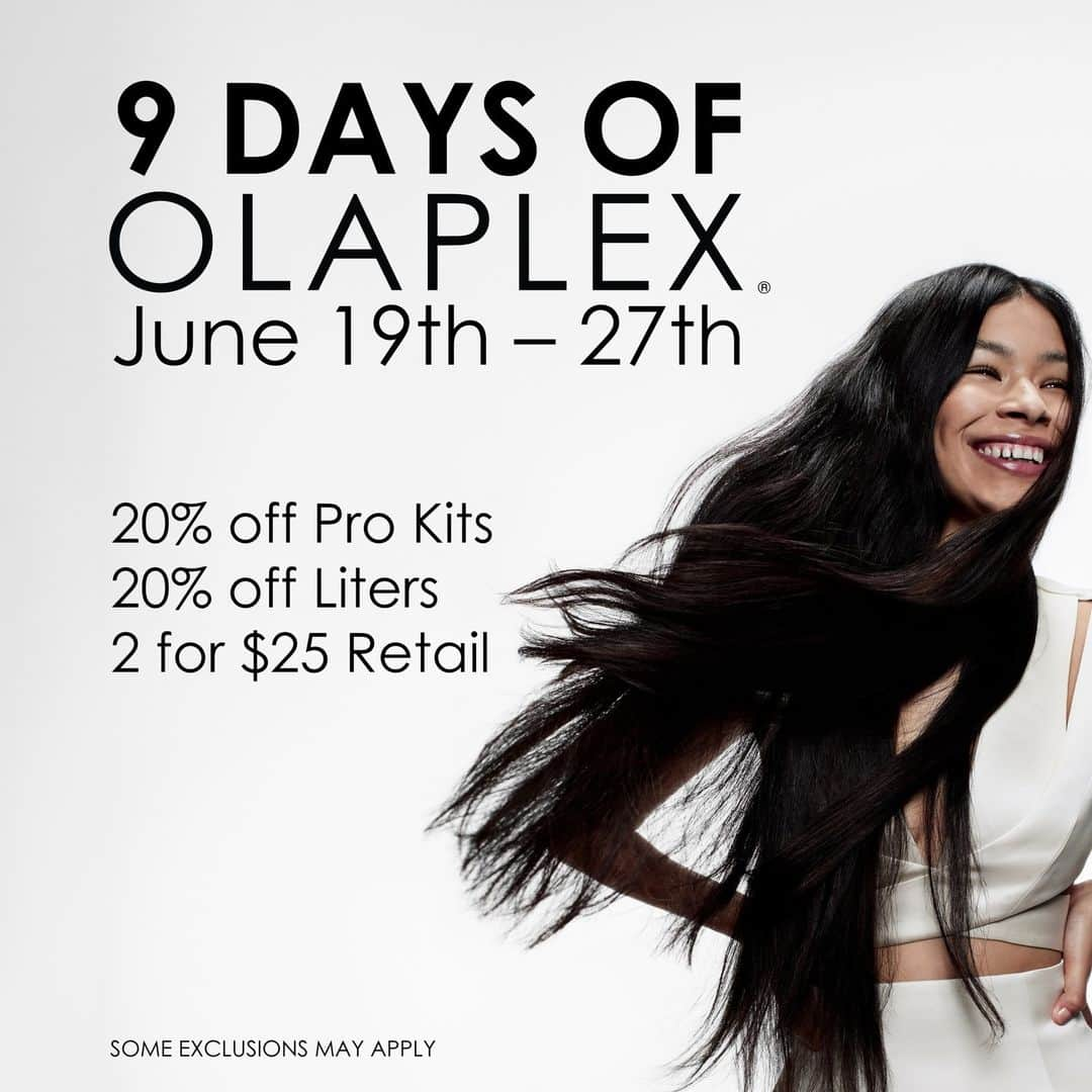 CosmoProf Beautyさんのインスタグラム写真 - (CosmoProf BeautyInstagram)「@Olaplex turns 9!! 🎉 Celebrate the #1 professional bond building brand with 9 days of OLAPLEX sales! 🧬  Link in bio to shop!! 👆   #cosmoprofbeauty #LicensedToCreate #olaplex #olaplexsale」6月20日 6時00分 - cosmoprofbeauty