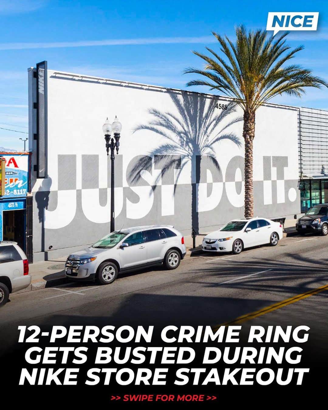 Nice Kicksさんのインスタグラム写真 - (Nice KicksInstagram)「After an East L.A. Nike Community Store lost over $750,000 in the past year, the Los Angeles Sheriff’s Department announced the arrest of multiple suspects accused of operating an organized retail theft ring 😳  During a two-day stakeout, detectives arrested 12 people and recovered $2,669.28 worth of Nike merchandise 🥴  Detectives also recovered an assault rifle at a suspect’s residence + two stolen vehicles tied to the suspects, one of which was stolen during a carjacking. 🚔  A study from the National Retail Federation found a 26.5% rise in violent organized retail crime in 2021 with Nike being a popular target amongst criminals. 😯」6月20日 6時13分 - nicekicks