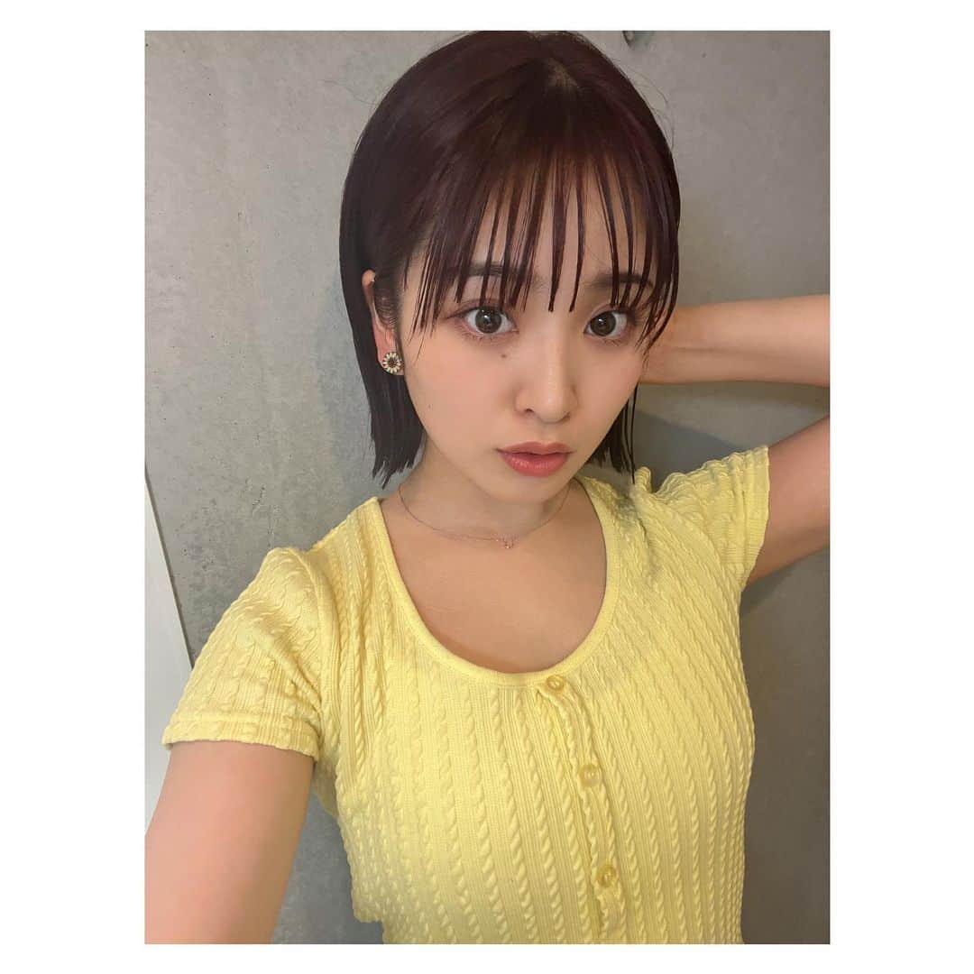 佐竹桃華さんのインスタグラム写真 - (佐竹桃華Instagram)「・ ボブとロングどっち派！？ 自分的にはボブ結構気に入ってます💇🏻‍♀️🫶 髪切ってシャンプーもドライヤーも楽ちん！！ あとねこの写真は分かりにくいけど 光に当たると赤いんだよ🍒 夏っぽくて良きです！！ まぁ基本ウィッグ生活だけど👻 ・ ・ ・ #ボブ#ボブヘア#ボブアレンジ  #イメチェン#カラーもしたよ #チェリーレッド#ヘアカラー #夏っぽくてお気に入りです #皆さんどっち派！？」6月19日 22時02分 - momokasatake