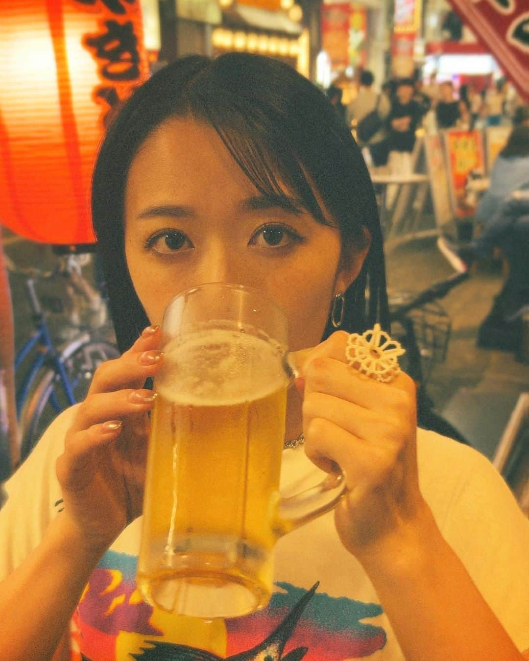 中江友梨のインスタグラム：「オフショｯﾄ♡ まだ内緒よ🤐 （ビールすこーしだけ飲めるようになったかな、、？🤏」