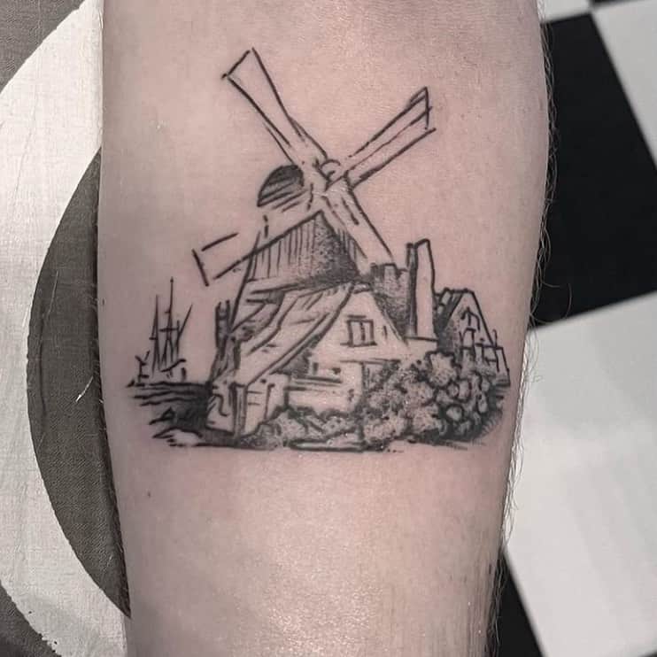 アムステルダム・タトゥー・ミュージアムのインスタグラム：「By Rembrandt tattooed by @tychoveldhoen in the @museumrembrandthuis #rembrandthouse #jansix #rijksmuseum」