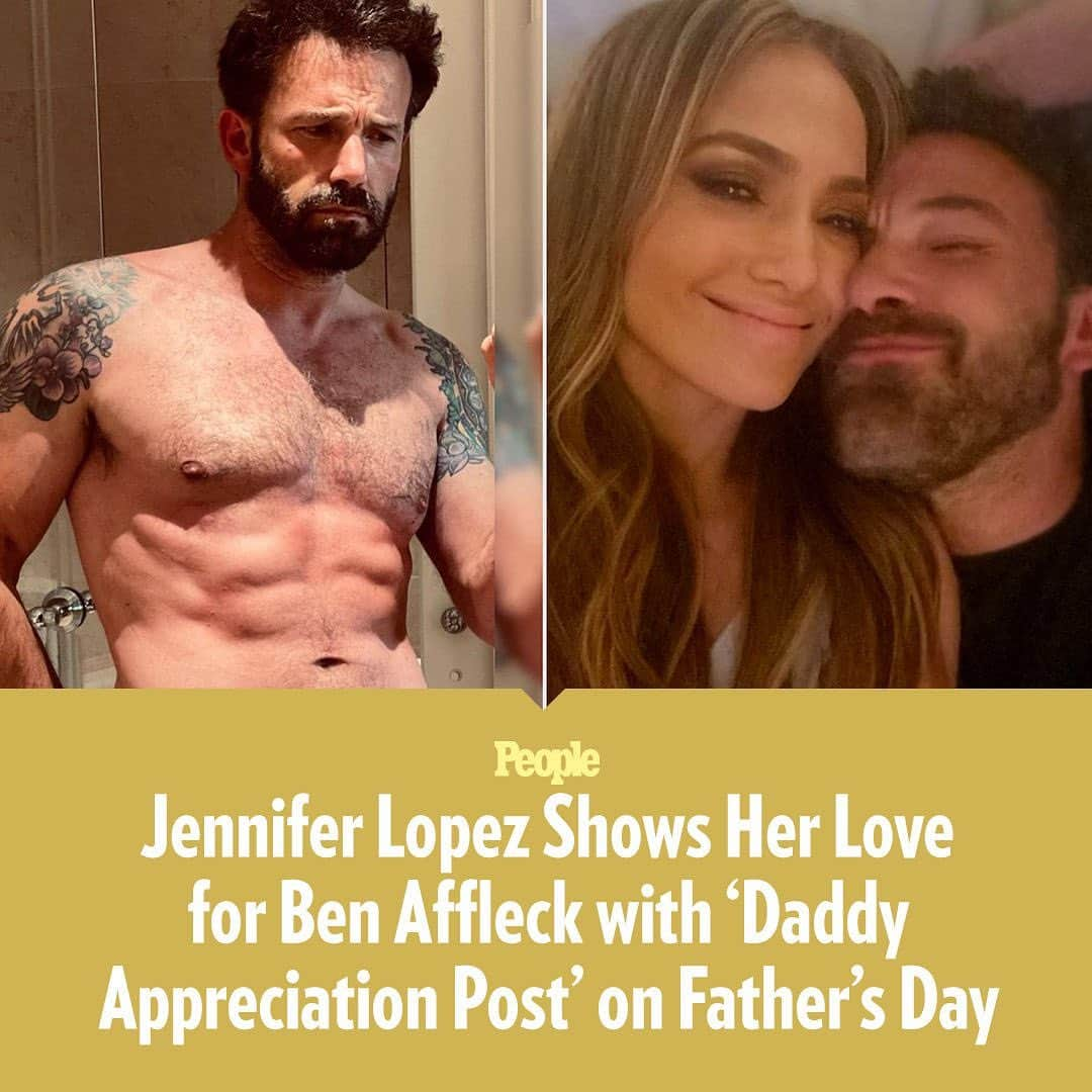 People Magazineさんのインスタグラム写真 - (People MagazineInstagram)「Jennifer Lopez is appreciating Ben Affleck — and his abs — on Father's Day. ❤️‍🔥 See her sweet tribute at the link in our bio. | #Regram @jlo」6月19日 23時17分 - people