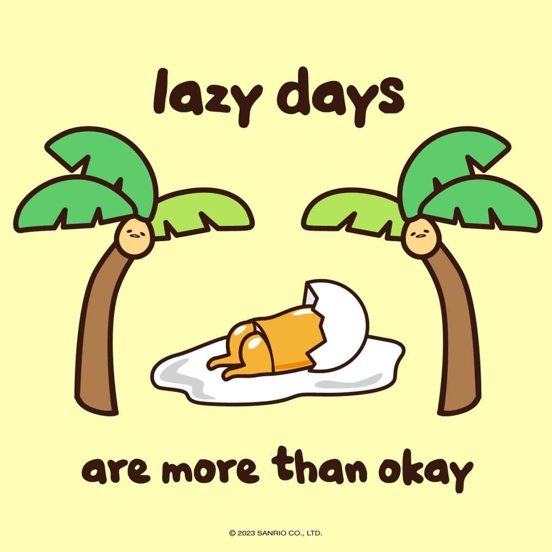 ぐでたまのインスタグラム：「so lazy… ☀️🌴 #mondaymotivation」