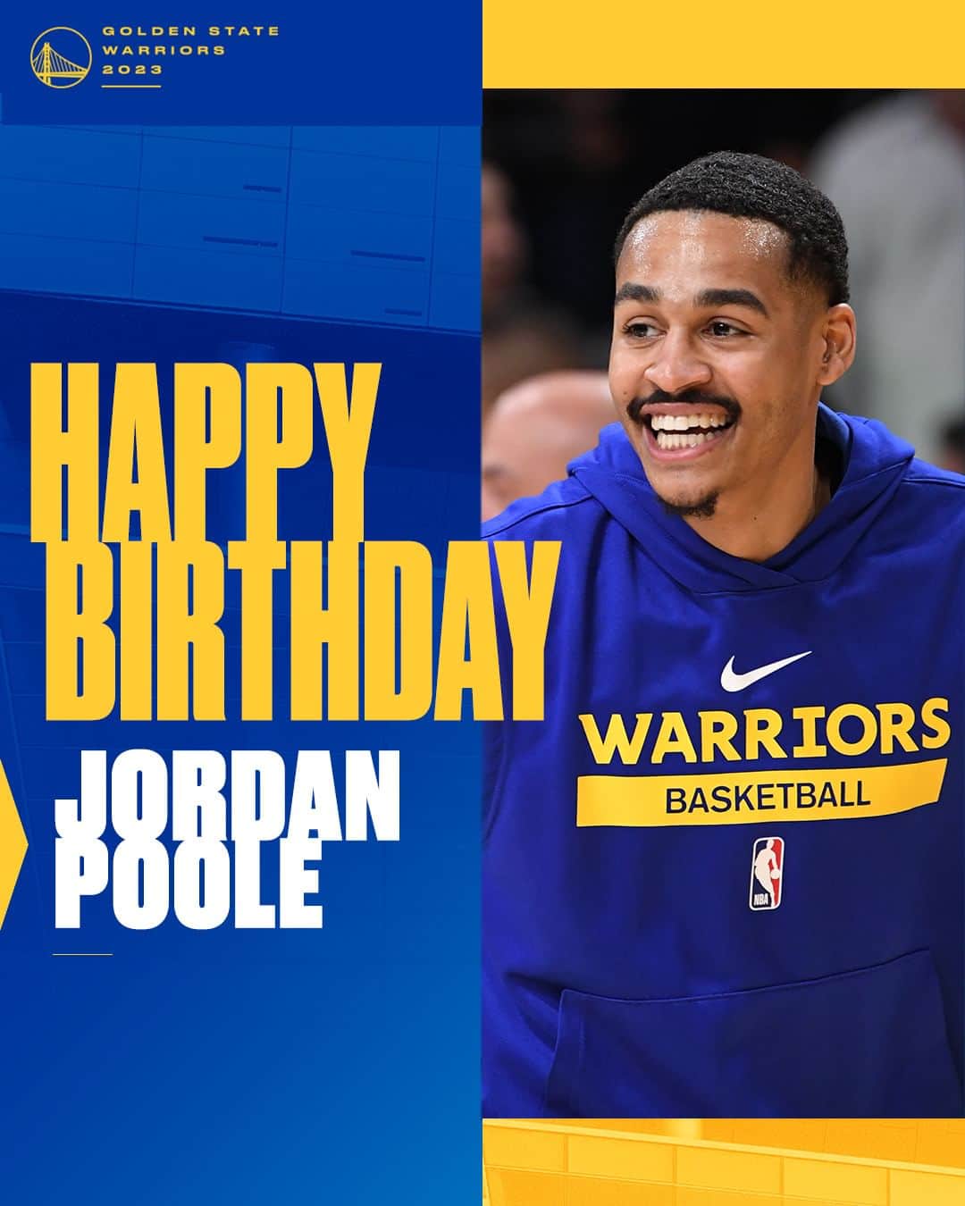 ゴールデンステート・ウォリアーズのインスタグラム：「HAPPY BIRTHDAY, JORDAN POOLE! 🎉」