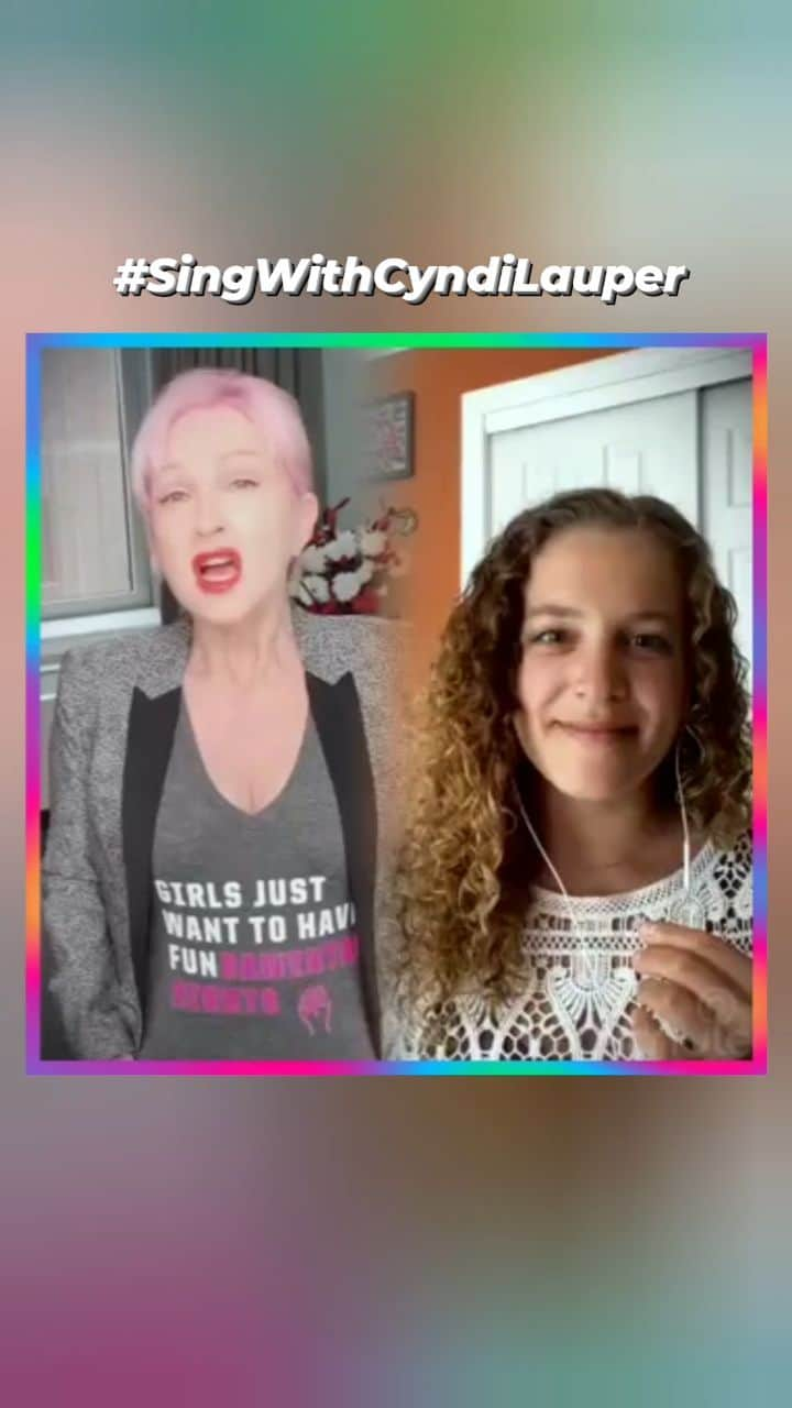 シンディ・ローパーのインスタグラム：「✨ Ready to unleash your inner pop star? 🎤 Join the legendary @cyndilauper on #Smule for a fabulous duet to "Girls Just Want To Have Fun".  Who can match Cyndi's unique vocals? Tag a friend who'd rock this duet 👇  #SingWithCyndiLauper #CyndiLauper #GirlsJustWantToHaveFun #GirlsJustWantToHaveFundamentalRights #SingWithPride」