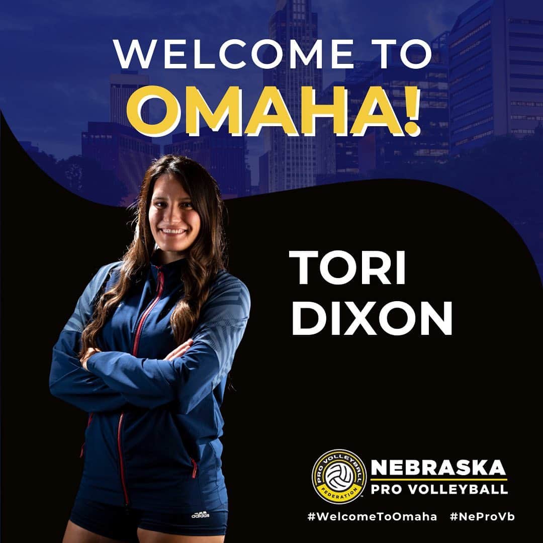テトリ・ディクソンのインスタグラム：「We are so excited to welcome Tori Dixon to Team OMAHA! 🏐👏  @toridixon06, a former member of the @usavwnt, has more than a decade of professional volleyball experience! 🤩 With multiple world honors and awards, we can't wait to see what she will accomplish in Omaha! 🎉  Make sure to give us a follow to see more of Tori on the @nebraskaprovb team! 📲 @realprovb  #NeProVb #WelcomeToOmaha #NebraskaProVolleyball #WomensVolleyball #ProVolleyball #Omaha #Volleyball」