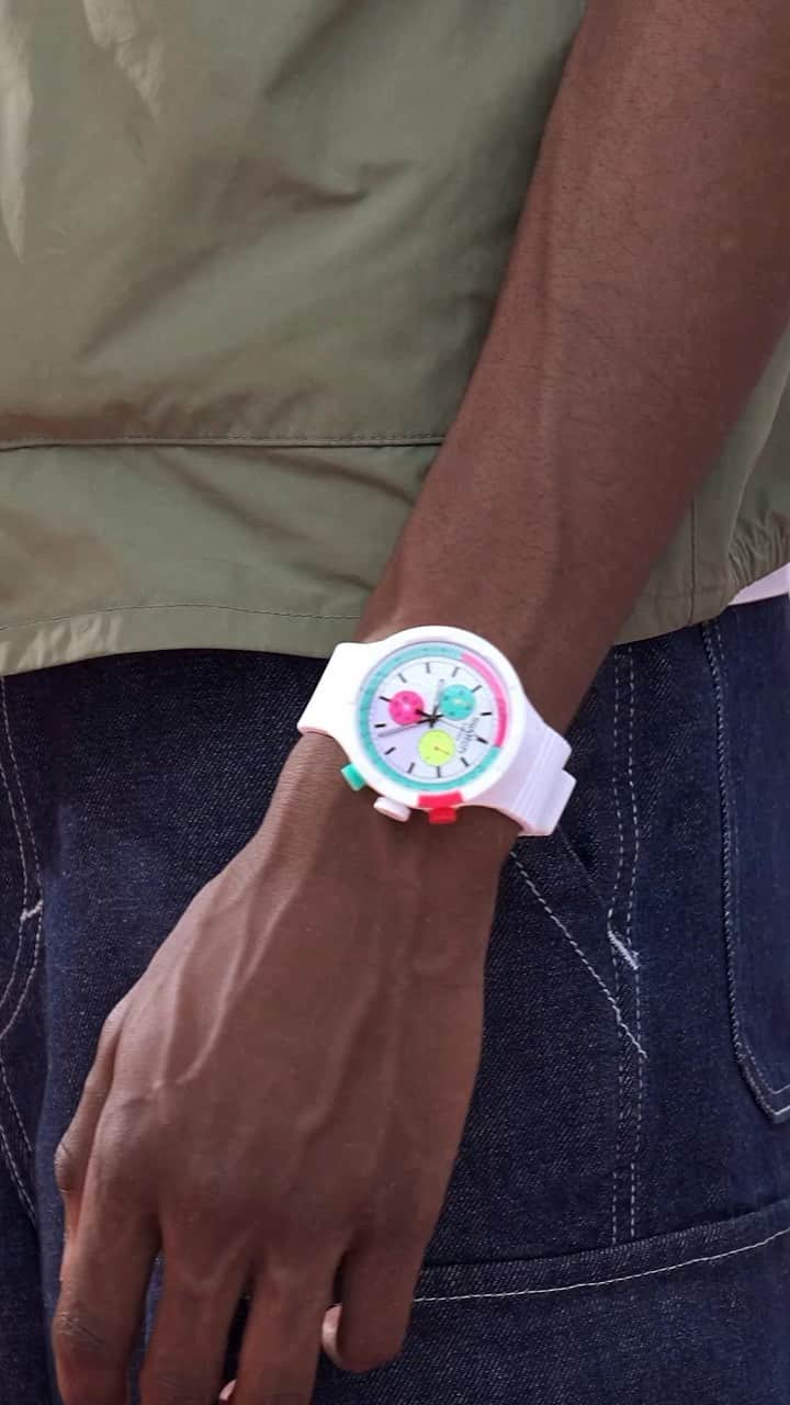 Swatchのインスタグラム：「Add a neon twist to your everyday look 🍭 #SwatchNEON」