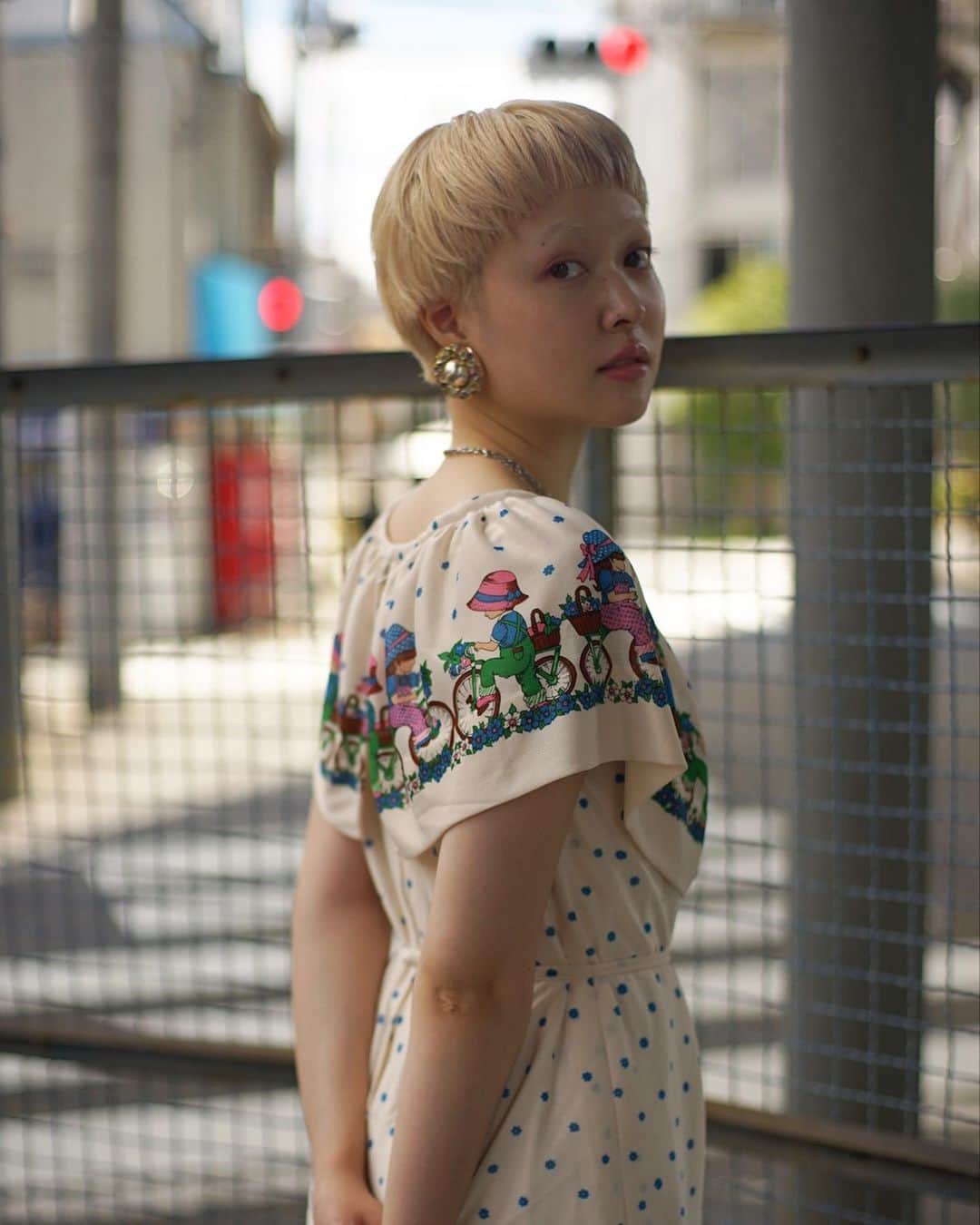 PUNK CAKEのインスタグラム：「🚲 NEW ARRIVAL 🚲 ☑︎ Boy&Girl retro dot dress  Now on sale ➡︎ ONLINE STORE   PUNK CAKE POP-UP  6/25(mon)-7/2(sun) 13:00-20:00   model / @momooka_koyoi」