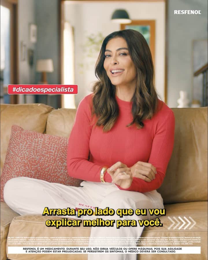 ジュリアナ・パエスのインスタグラム：「A gripe tem seus mitos, né? Você nunca ouviu, quando era pequeno, que se pegasse chuva ou passasse frio pegava gripe? Eu e o Especialista @resfenoloficial estamos aqui pra te ajudar a saber mais. Vem ver!  #Publi」