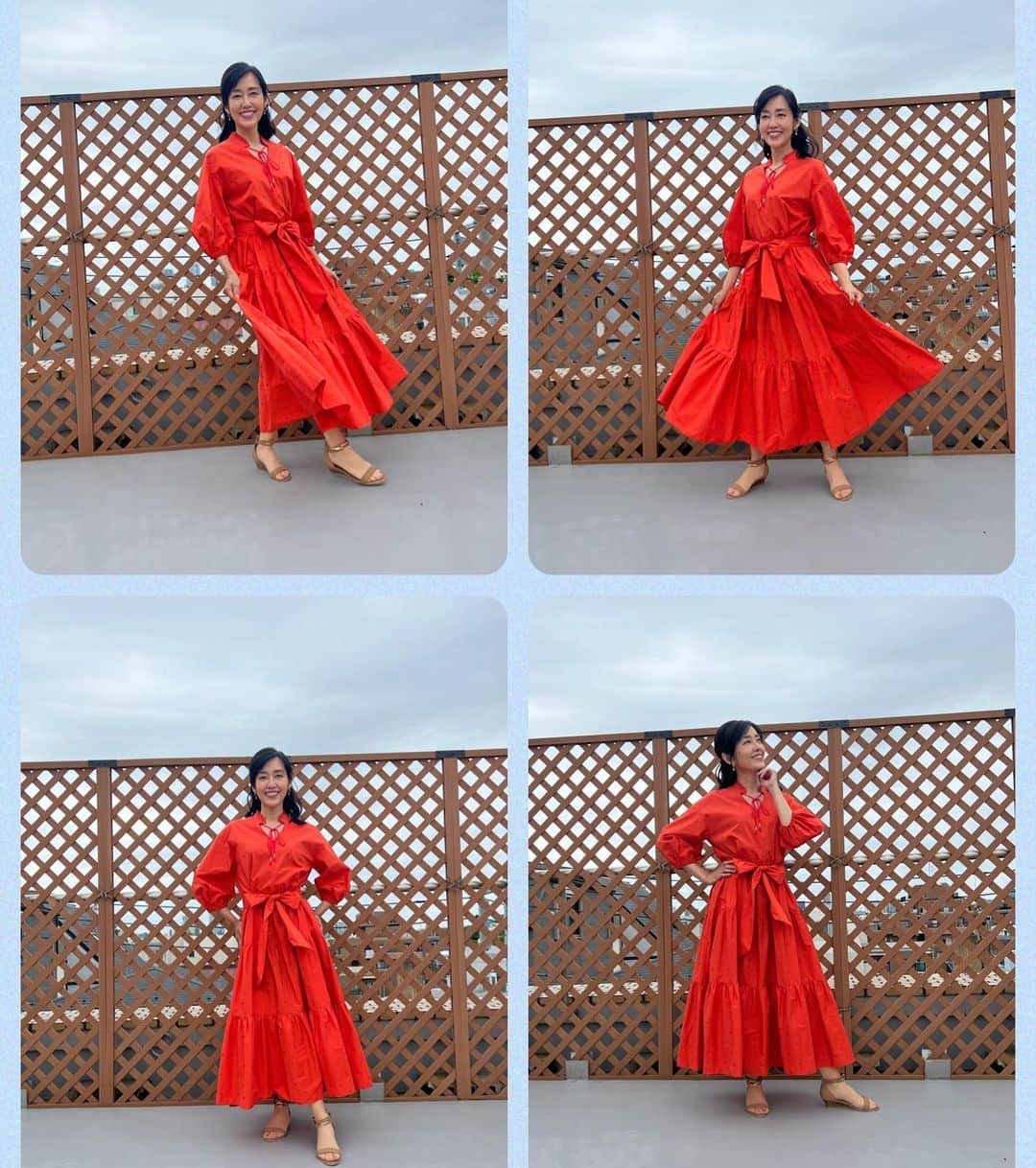 早見優さんのインスタグラム写真 - (早見優Instagram)「Ready to embrace summer vibes with this radiant dress🎶  Dress: @chonofabrics   #summer #summerstyle #reddress #orangedress #whichisit #夏 #夏コーデ #ワンピースコーデ #ワンピース #❤️」6月20日 7時22分 - yuyuhayami