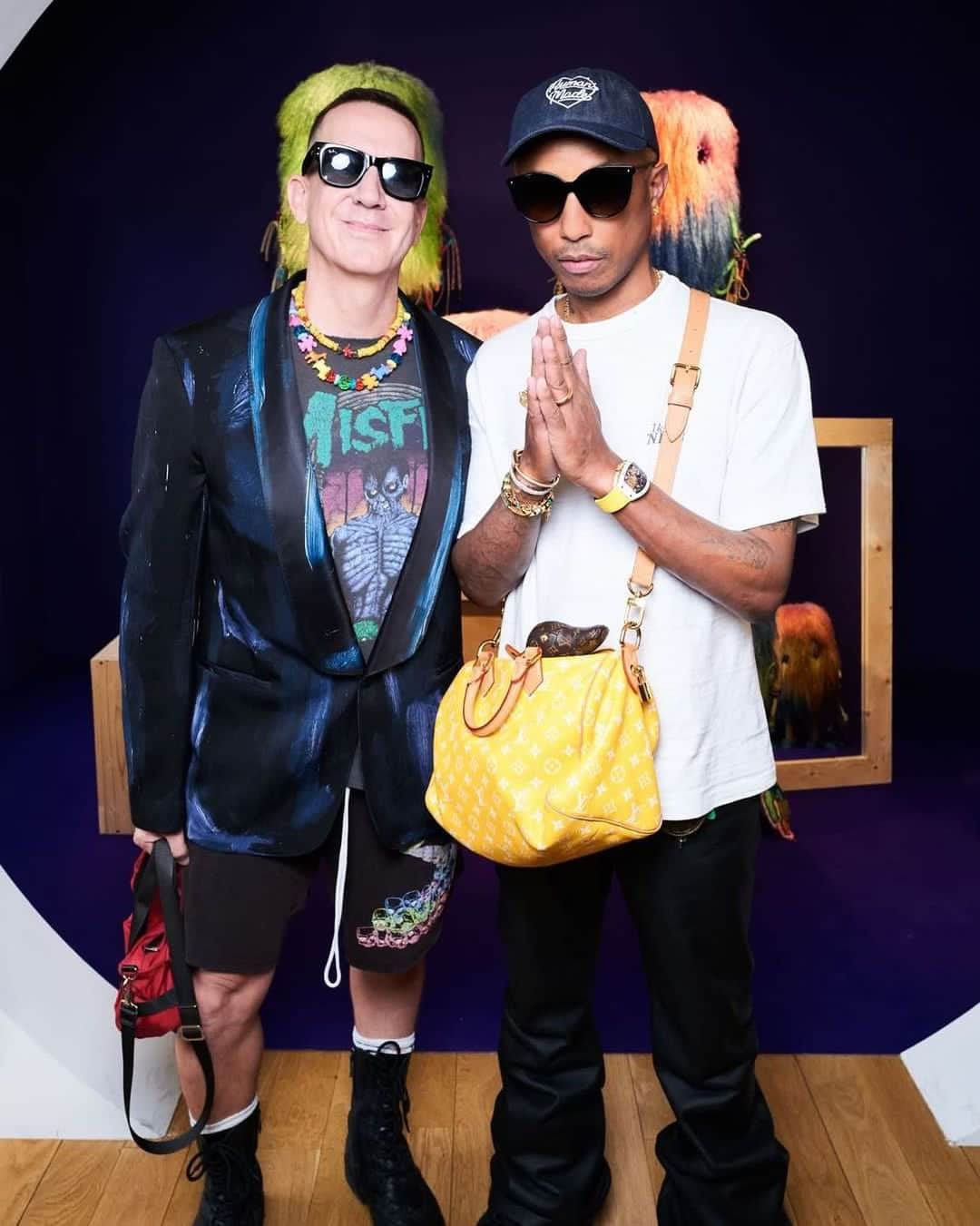 ジェレミー・スコットのインスタグラム：「JUST PHRIENDS 💛 @pharrell @joopiterofficial 💘 🚀 @sarahandelman WITH PHOTO BY THE GORGEOUS @saskialawaks 😍 #PHARRELLWILLIAMS #LOUISVUITTON」