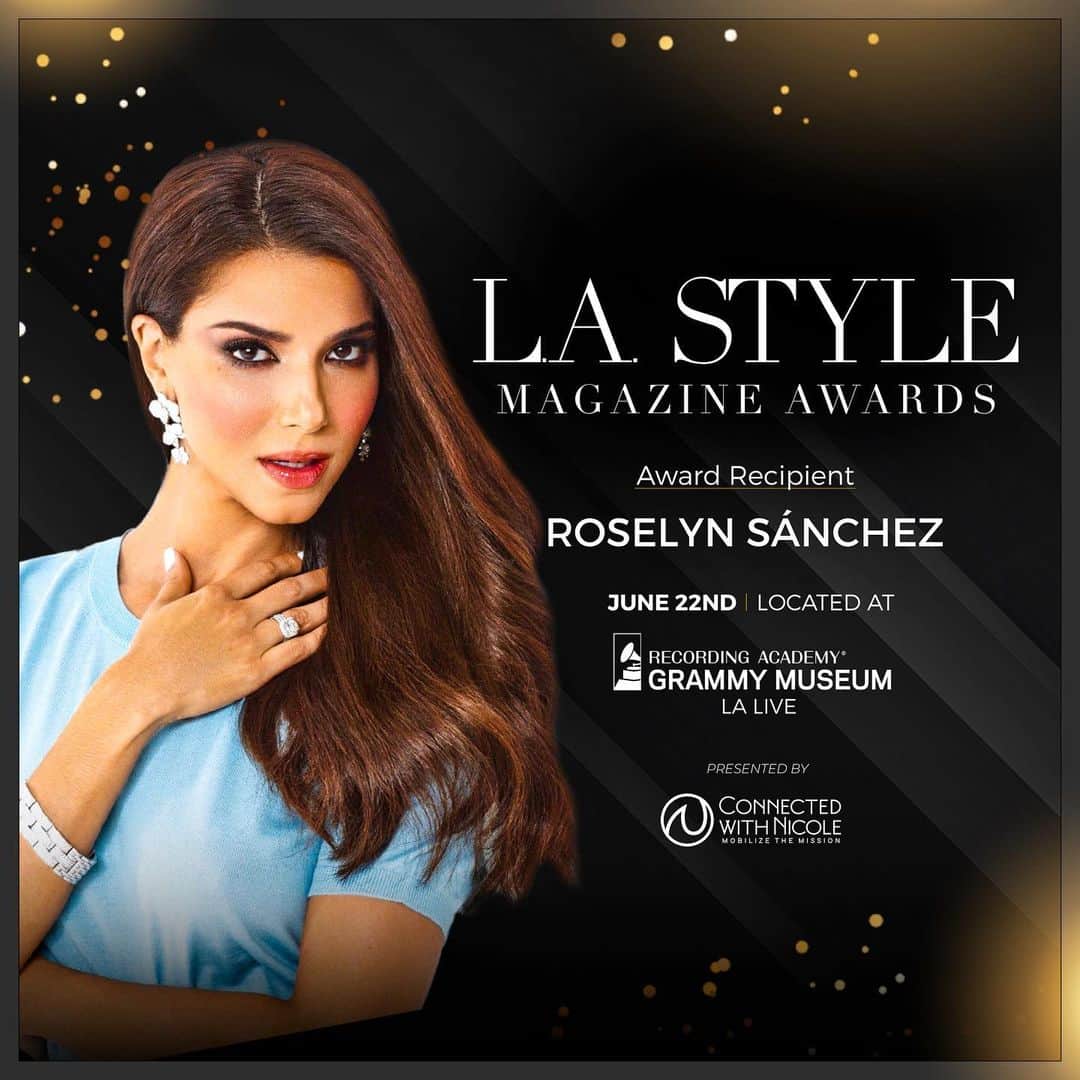 ロゼリン・サンチェスのインスタグラム：「L.A. STYLE MAGAZINE AWARD CEREMONY  @grammymuseum  A ONE-OF-A-KIND EXPERIENCE   ✨ Award Recipient Spotlight: Roselyn Sánchez  We are beyond thrilled to present an awe-inspiring, thought-provoking, and entertaining ceremony that honors an esteemed lineup of remarkable entrepreneurs, celebrities, digital influencers, and industry leaders for the year 2023!  Here is a glimpse of some of our incredible award recipients: ✨Iskra Lawrence  ✨DeVon Franklin  ✨Robert Herjavec ✨Emily Ford ✨Roselyn Sánchez ✨Iyanla Vanzant  ✨Jamie Kern Lima」