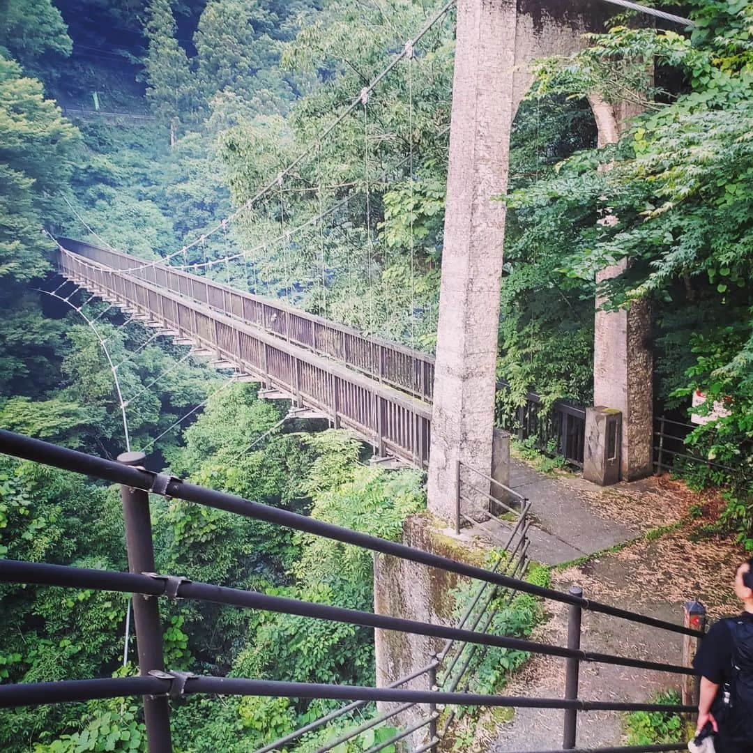 水嶋友香さんのインスタグラム写真 - (水嶋友香Instagram)「6/18(日)晴れ☀️初めての御岳山⛰️ ケーブルカー&リフトで大展望台の産安社でお参りしてから御嶽神社でお参り🙏  ロックガーデンだけでも楽しめるけど、どうせなら大岳山→鋸山→愛宕山→奥多摩駅縦走しちゃえー❗ってんで、崖やら鎖場やら根っこ道等色々楽しめたけど、正直疲れた😵  途中、大岳山手前の山荘跡地のヘリポートらへんでランチしてたら、ヘリコプターがきて色々吹き飛ばされ、食後のコーヒーを自分にぶっかけて片付けてたら、再度ヘリコプターにやられるというアクシデント😣💦  予定より遅いゴールになったけど、もえぎの湯の温泉とビール❗(旨すぎた🥺)最高でした🤭  #御岳山 #大岳山 #鋸山 #愛宕山 #奥多摩駅 #御嶽神社 #ロックガーデン #愛宕神社 #東京都 #登山 #ハイキング #もえぎの湯 #筋肉痛」6月20日 9時41分 - yukachin.0505