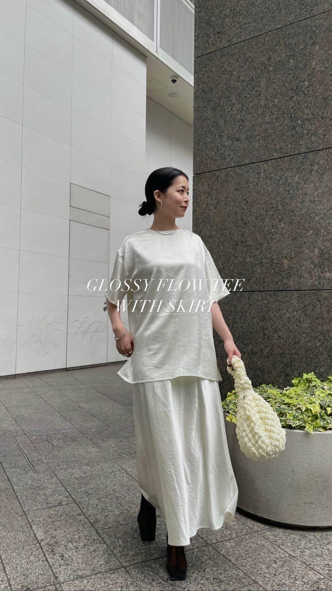 送料無料（沖縄は1000円) amerivintage GLOSSY FLOW TEE WITH SKIRT