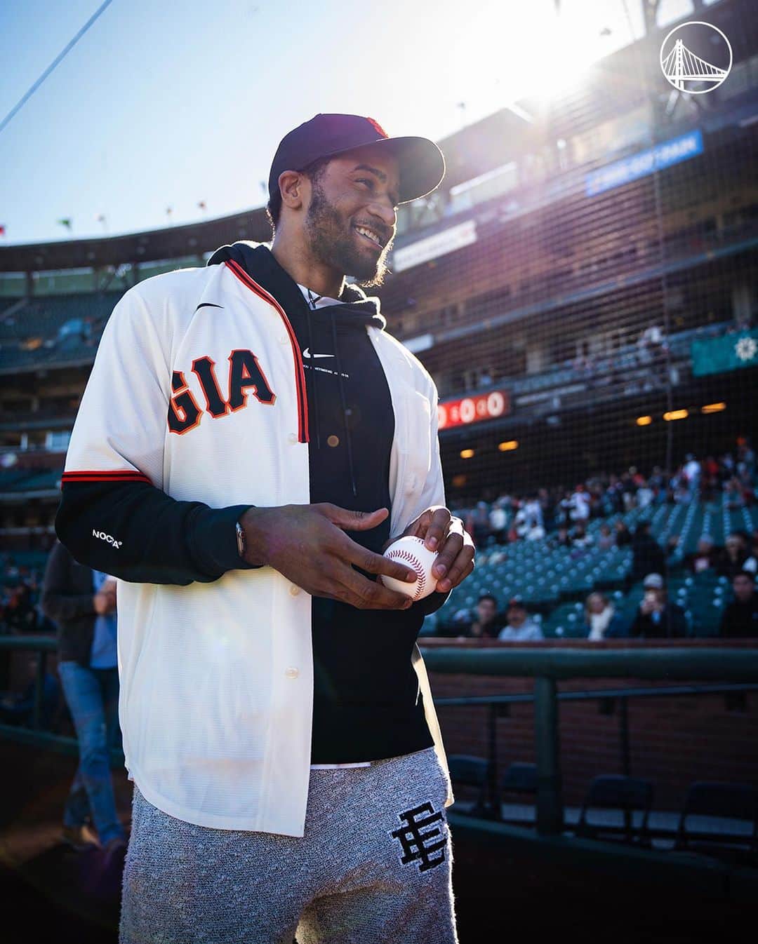 ゴールデンステート・ウォリアーズのインスタグラム：「Take GPII out to the ballgame😎⚾️  #BayAreaUnite」