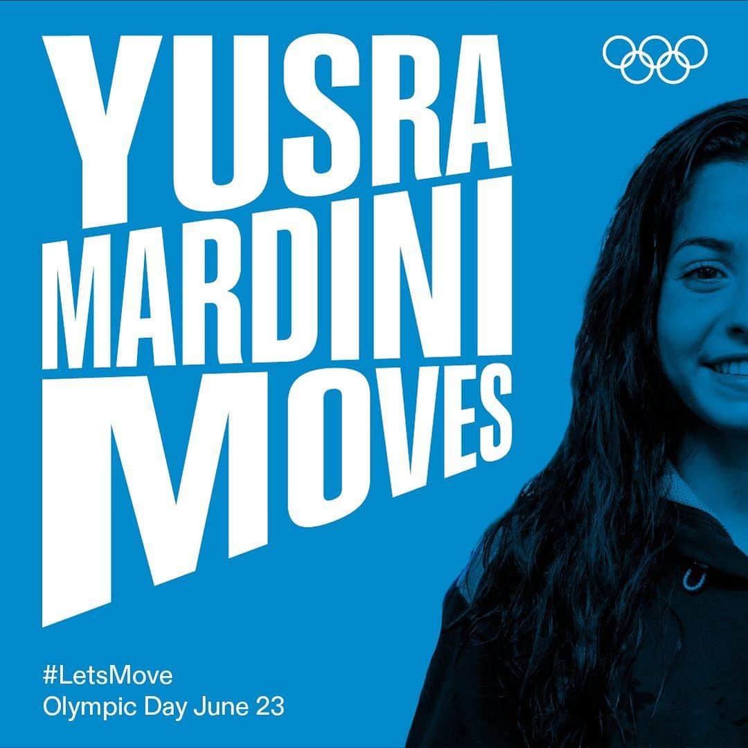 ユスラ・マルディニさんのインスタグラム写真 - (ユスラ・マルディニInstagram)「Olympic swimmer Yusra Mardini dives into the #Lets Move movement, making waves on #OlympicDay! 💦🌊」6月21日 0時33分 - yusramardini