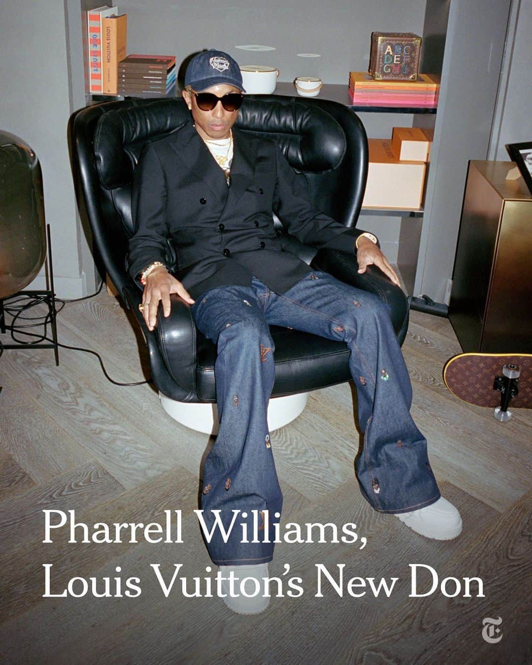 New York Times Fashionさんのインスタグラム写真 - (New York Times FashionInstagram)「Pharrell Williams, Louis Vuitton’s new men’s creative director, is stepping into shoes once filled by Virgil Abloh. He spoke to The New York Times before the debut of his first collection in Paris this week.  Williams’s appointment was announced in February, and it is the first time a musician has been given such a grand platform in luxury fashion. Williams’s appointment to the helm of Vuitton’s men’s business is, depending on your perspective, a full-throated acknowledgment of the power of Black cultural capital on a global stage and a watershed moment in the absorption of hip-hop class politics into luxury fashion, @joncaramanica writes. Or it’s a bellwether of challenging times to come for traditionally trained clothing designers who aspire to top posts, and a suggestion that global celebrity moves the needle more than directional design, even for the most successful luxury brands.  Either way, Williams did not apply for the job — he was chosen. And the fact that he was chosen is not lost on him.  “I’m a Black man — they have given this appointment to a Black man,” he said. “This is the crown jewel of the LVMH portfolio. It’s everything, and I was appointed to rule in this position. So No. 1, a ruler of a position is usually like a king. But a ruler of this position for me is a perpetual student. It’s what I intend to be.”  Tap the link in our bio to read more about @pharrell and his vision for the future of @louisvuitton. Photos by @hellmannsam」6月21日 0時59分 - nytstyle