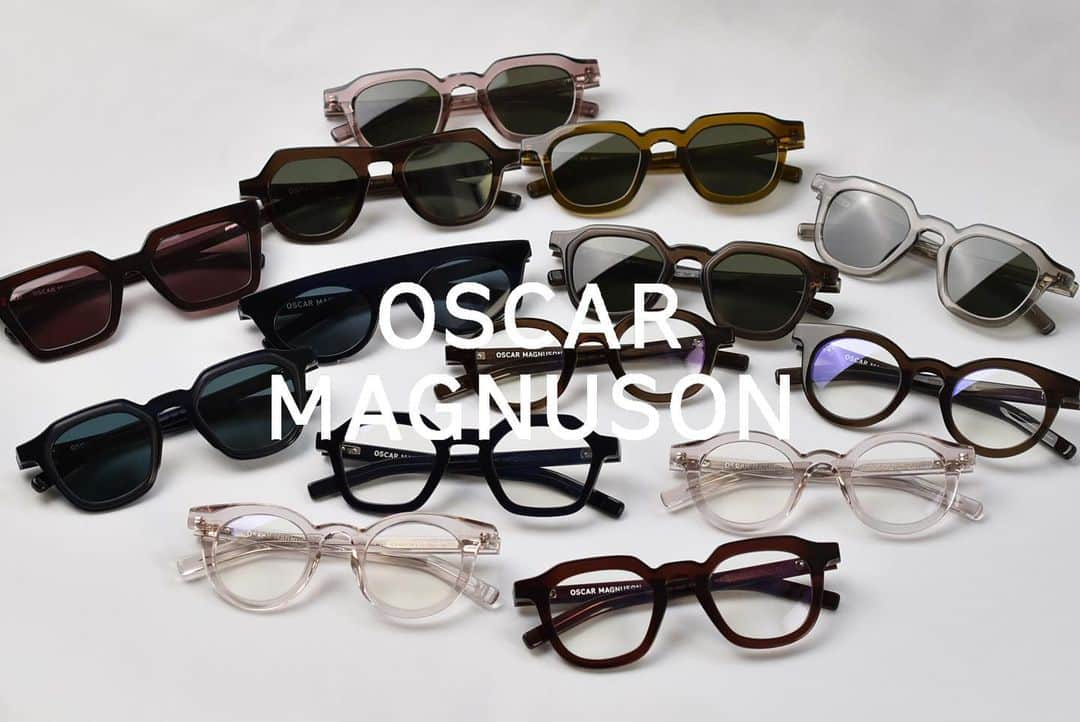 のインスタグラム：「． 好評いただいております、スウェーデン・ストックホルム発「OSCAR MAGNUSON」が再入荷いたしました。  定番モデルや取り扱い後から未入荷のモデルなど、眼鏡、サングラス共に多数入荷しております！  是非ご来店お待ちしております！  #oscarmagnuson」
