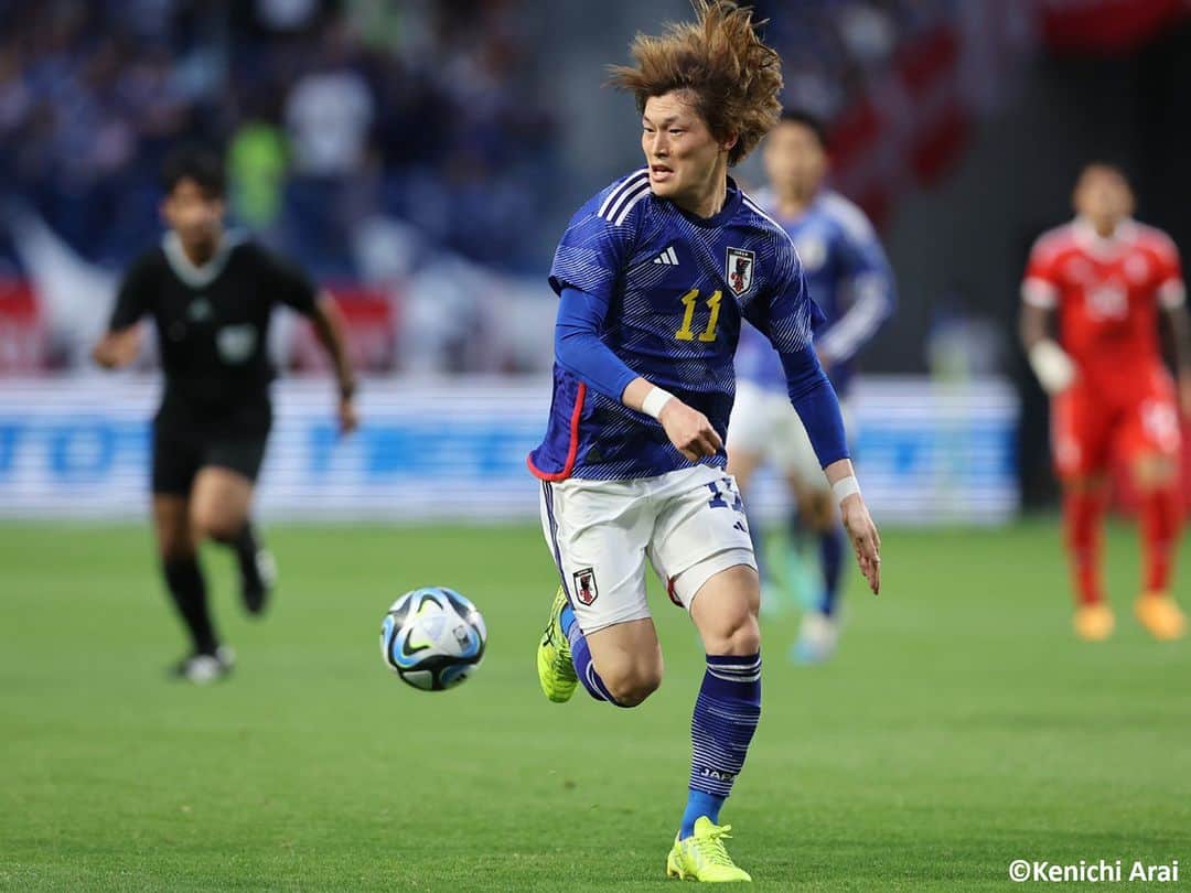 Goal Japanさんのインスタグラム写真 - (Goal JapanInstagram)「🇯🇵 日本の2点リードでペルー戦 前半終了 🇵🇪 22分に #伊藤洋輝 が代表初ゴールとなる強烈なミドルシュートを決め先制に成功。37分には #三笘薫 が追加点を挙げ、#日本代表 の2点リードでハーフタイムへ。(Photo: Kenichi Arai)  #soccer #football #kirinchallengecup #kirinchallengecup2023 #samuraiblue #japan #daihyo #サッカー #フットボール #キリンチャレンジカップ #キリンチャレンジカップ2023 #⚽」6月20日 19時50分 - goaljapan