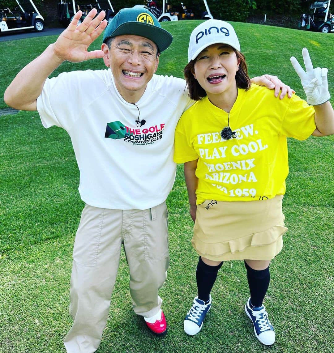マッコイ斉藤のインスタグラム：「すっご〜いゴルフ対決してきました。 #ずたぼろゴルフ  #大久保佳代子のずたぼろゴルフ  #遠藤章造」