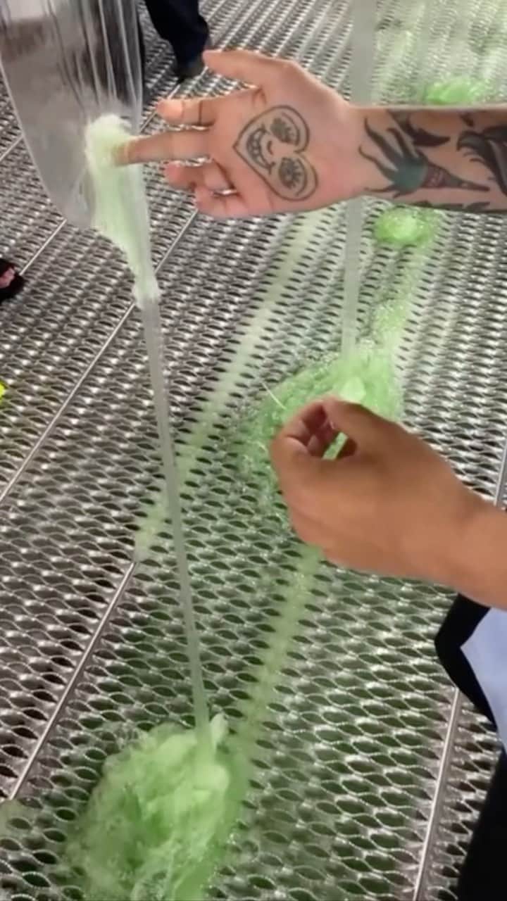 StreetArtGlobeのインスタグラム：「Who ya gonna call? 🤷🏽‍♂️🤮 @prada drops slime on their SS24 menswear runway titled ‘fluid form’.」