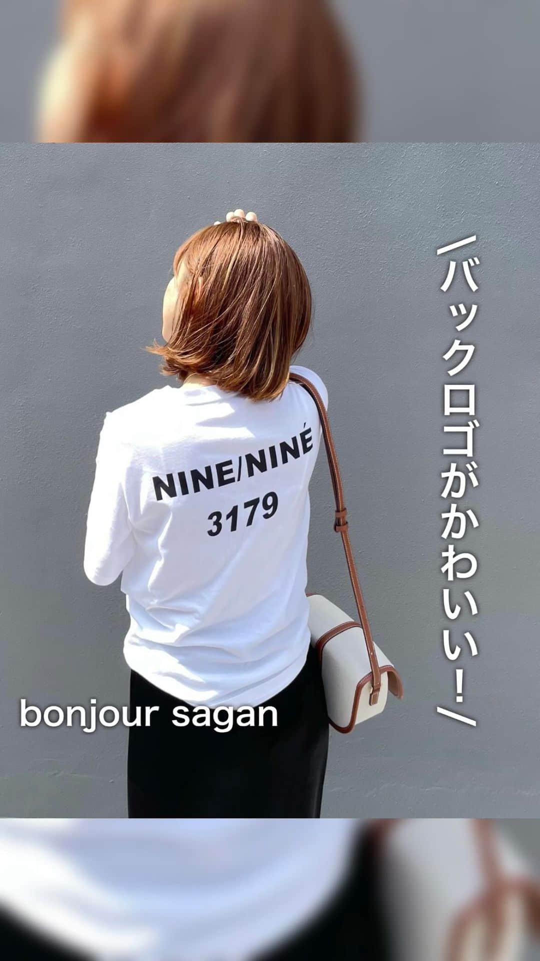 hanadako_gardenのインスタグラム：「今日はお気に入りのロゴTシャツ♡ バックプリントなのがかわいいし、この太めのゴシック体もかわいい😍 サテン調のスカートに合わせたよ☺︎  ZARAのサンダルは、レザーで7,990円でめっちゃお得だった✨ヒールじゃないのもあったから違う色欲しい…  T-shirt ▷ @bonjoursagan  skirt ▷ @tomorrowland_jp  bag ▷ @folnua_jp  sandals ▷ @zara   #bonjoursagan#ZARA#ザラ#folnua#tomorrowland#大人カジュアル#モノトーンコーデ#30代コーデ#30代ファッション#ブルベ夏#骨格ナチュラル」