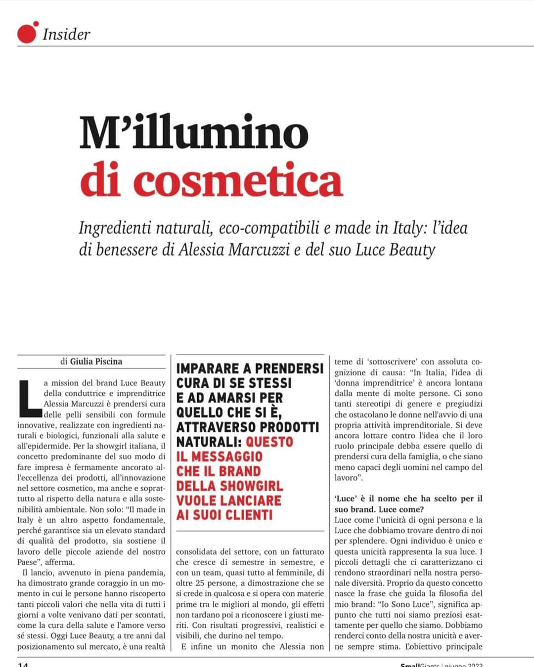 Alessia Marcuzziさんのインスタグラム写真 - (Alessia MarcuzziInstagram)「Grazie @forbesitalia per questa bella intervista sulla mia linea di skincare Luce Beauty💚  Se vi va di leggerla, vi racconto come e perche’ ho deciso di realizzare prodotti naturali nel nostro paese, valorizzando il lavoro delle piccole imprese italiane💚 @lucebyalessiamarcuzzi  #iosonoluce」6月20日 20時35分 - alessiamarcuzzi