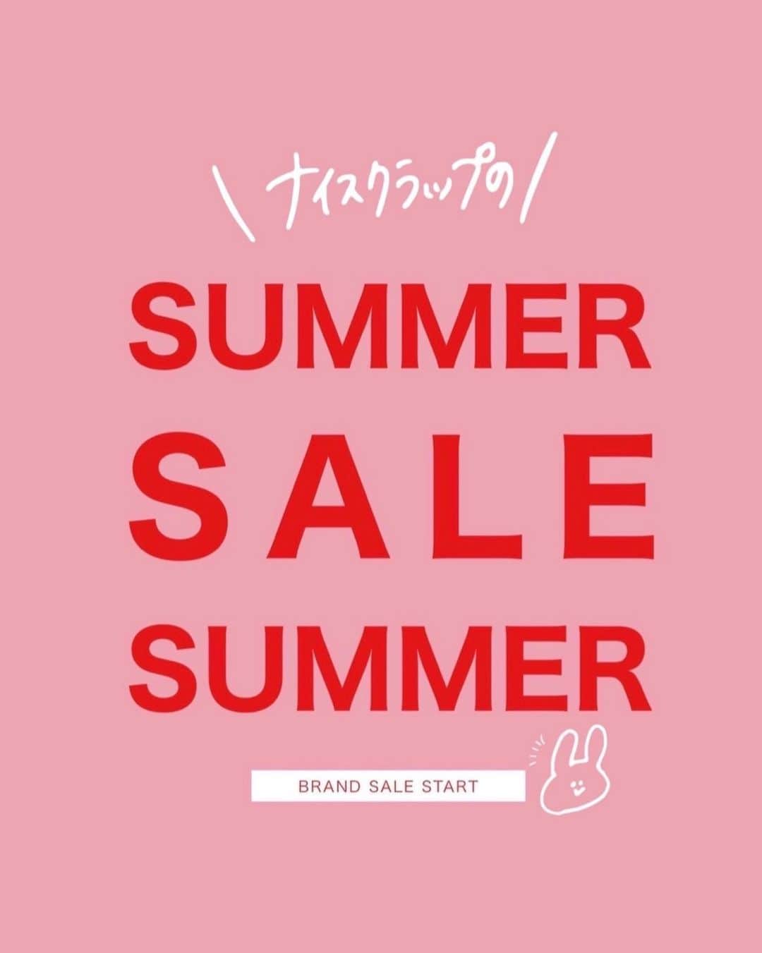 のインスタグラム：「ナイスクラップの SUMMER SALE  6/21(水)より 全店&WEBサイトでスタート💗  公式通販は6/21(水)10時より セール価格になります🫣  ※新作や予約アイテムなど除外あり  ぜひこの機会に お得に夏物を揃えましょう💕💕  #niceclaup #ナイスクラップ #カジュアルコーデ #カジュアル  #ガーリー#ガーリーコーデ  #大人可愛い  #大人可愛いコーデ #セール #セール情報」
